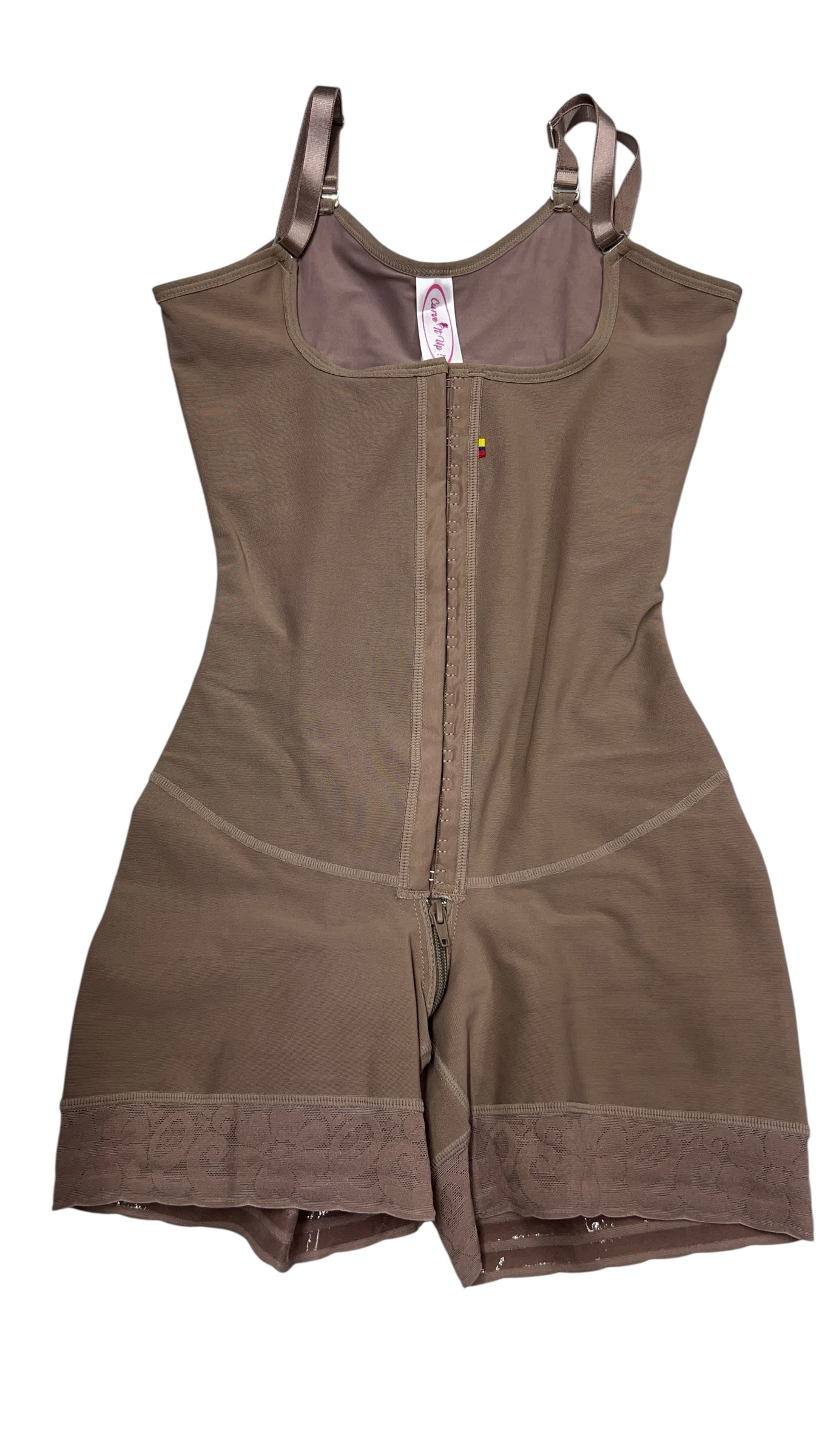 FB724-2zp Faja Short Style High Compression Garment with Thin Adjustable Straps and Triple Hook Closure - Bonita Shape