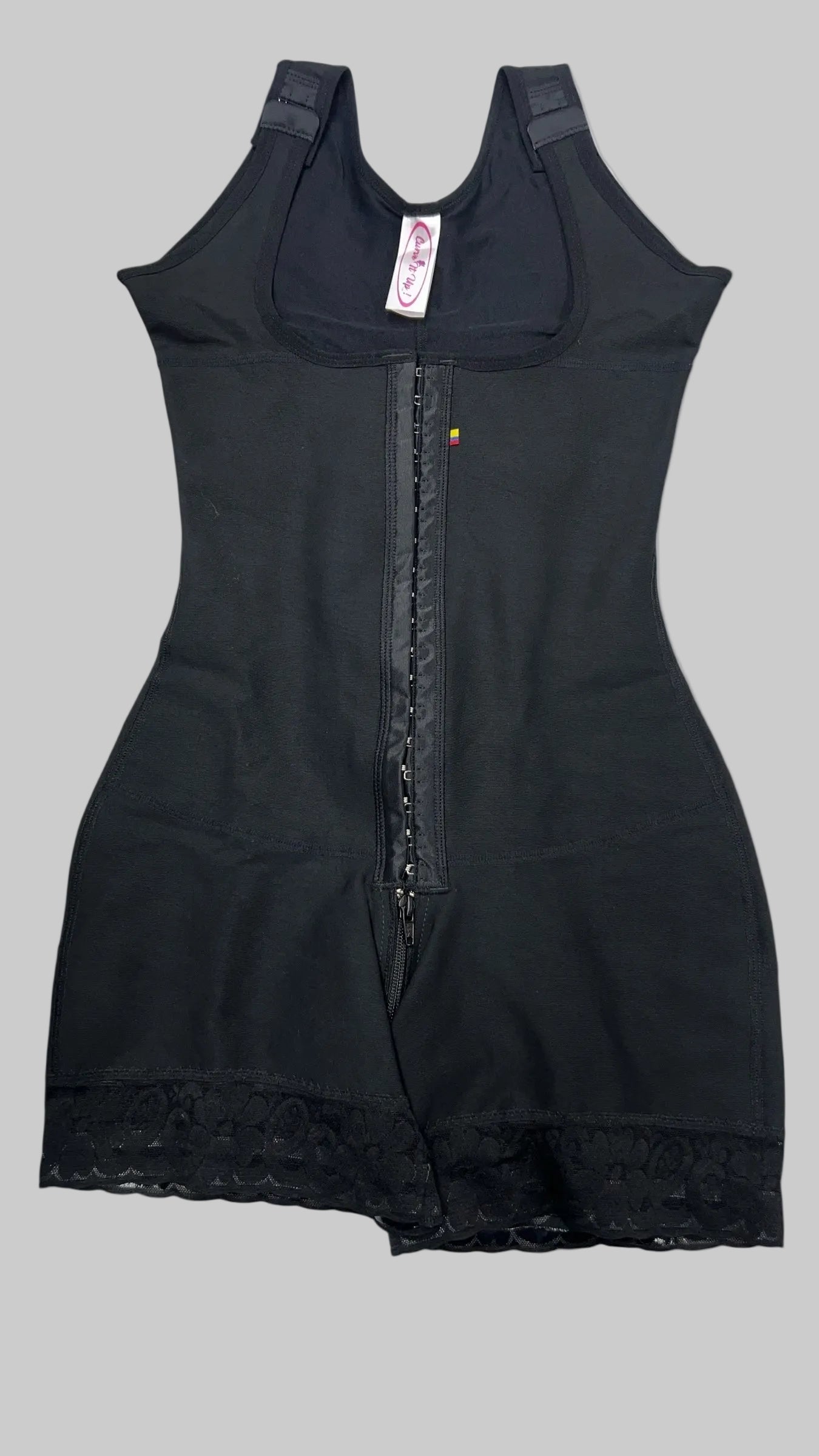 FB724-1zp Short Style High Compression Garment with Thick Straps and Triple Hook Closure - Bonita Shape