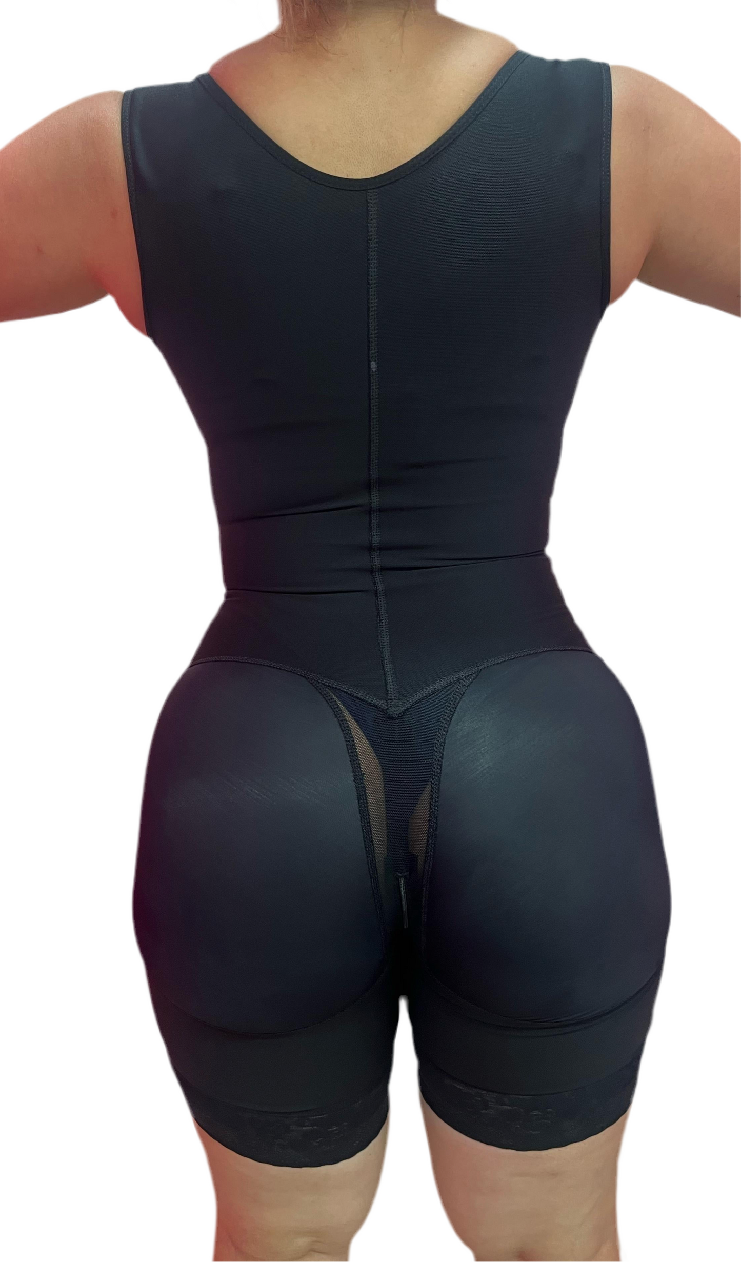 FB842 Mid-Thigh Compression Shaping Garment with Zipper Closure
