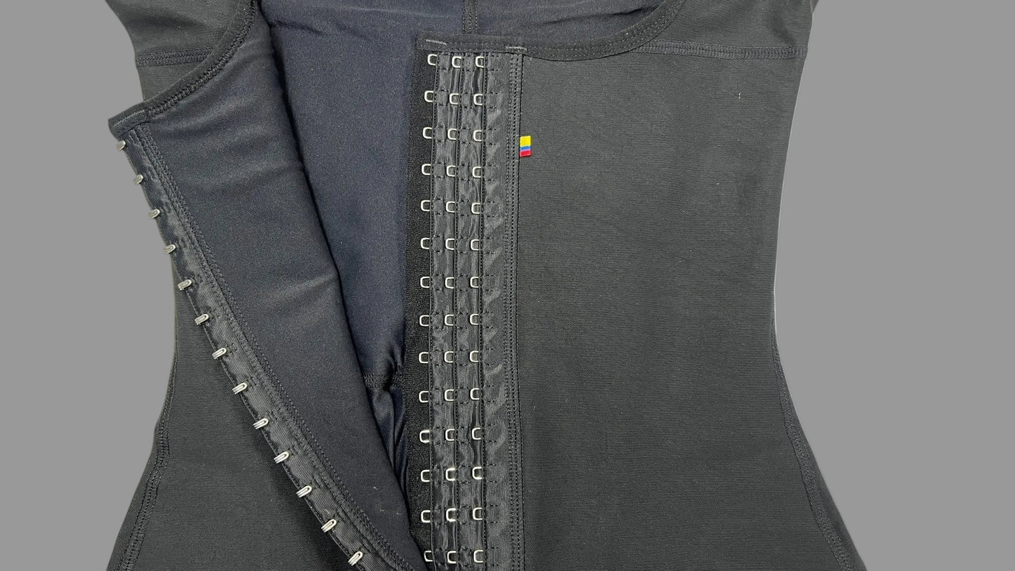 FB724-1zp Short Style High Compression Garment with Thick Straps and Triple Hook Closure - Bonita Shape