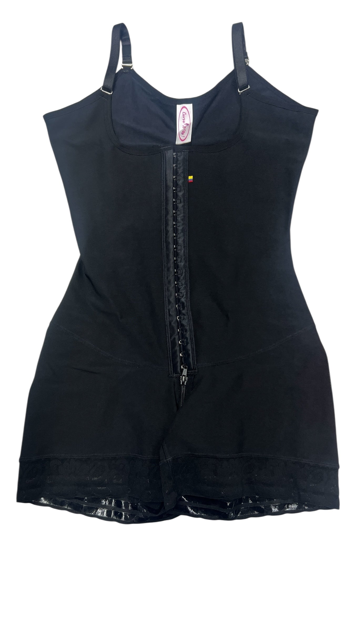 FB724-2zp Faja Short Style High Compression Garment with Thin Adjustable Straps and Triple Hook Closure - Bonita Shape