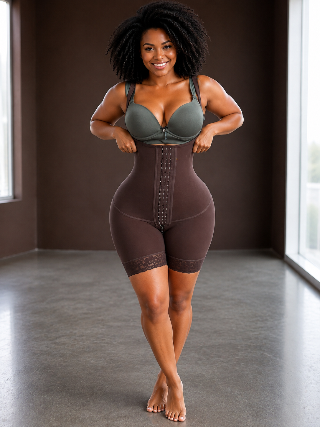 FB724-2PHZP – High Compression Shapewear with Pre-Molded Butt Lift | Faja de Alta Compresión con Cola Prehormada