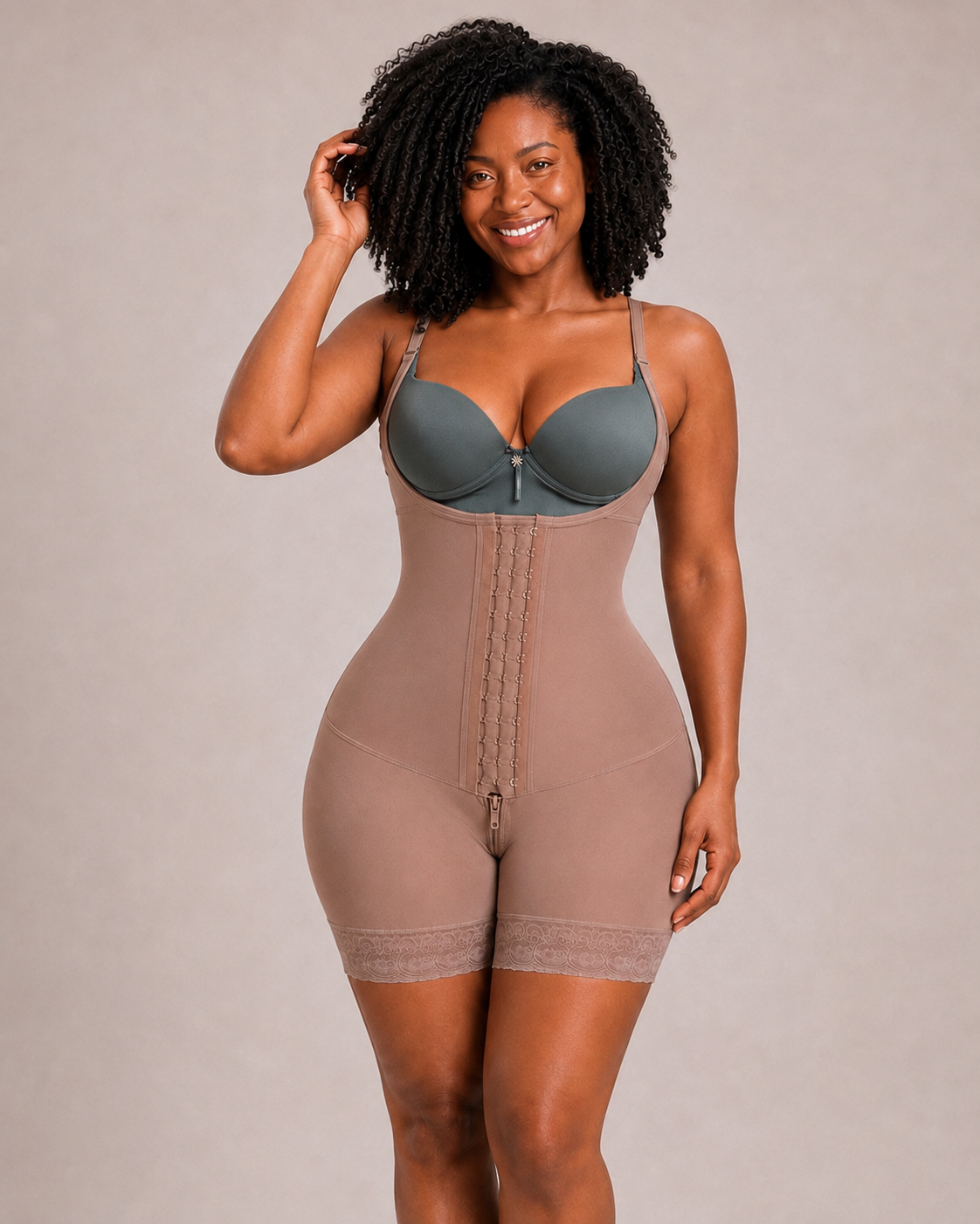 FB724-2PHZP – High Compression Shapewear with Pre-Molded Butt Lift | Faja de Alta Compresión con Cola Prehormada