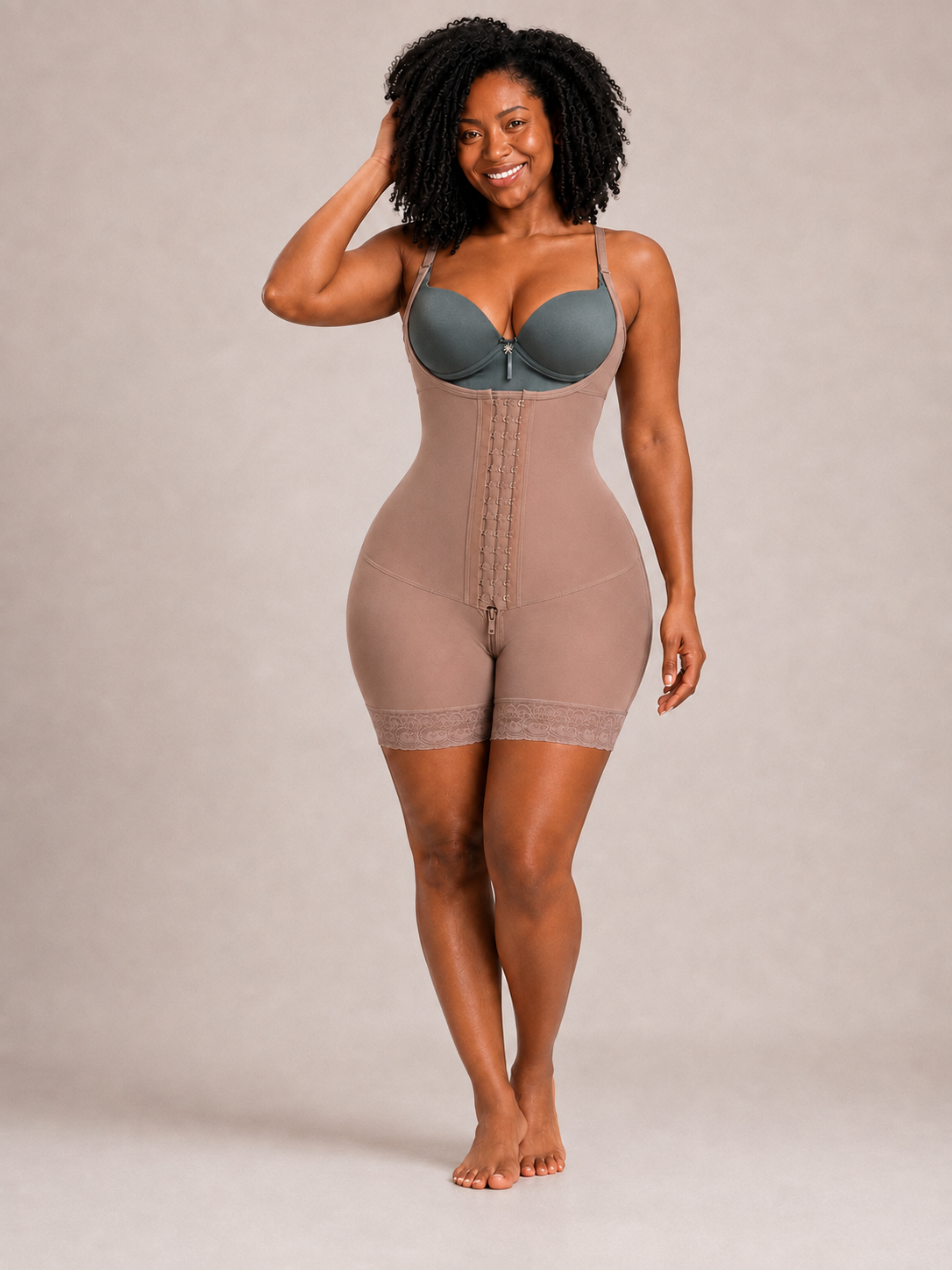 FB724-2PHZP – High Compression Shapewear with Pre-Molded Butt Lift | Faja de Alta Compresión con Cola Prehormada