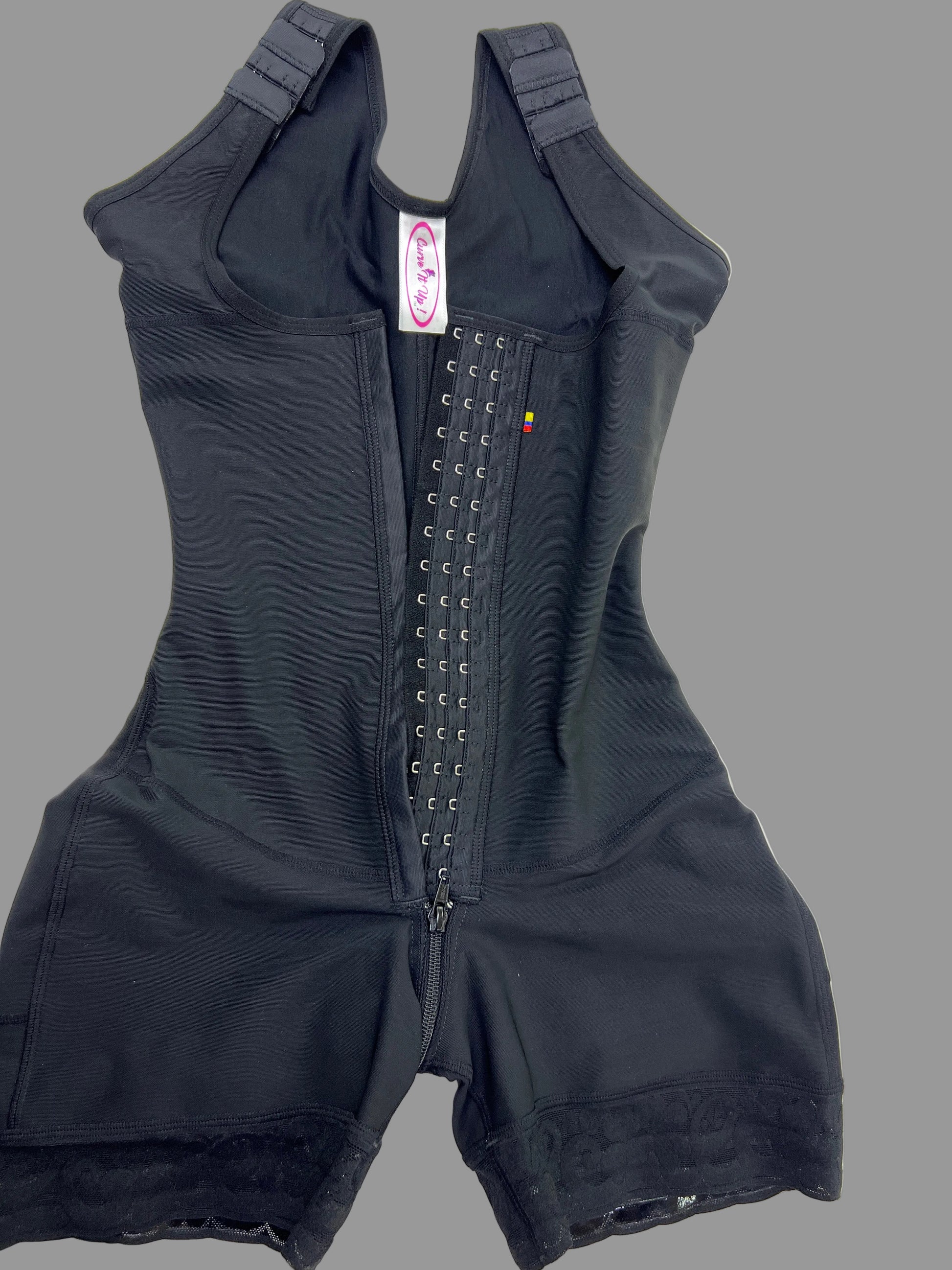 FB724-1zp Short Style High Compression Garment with Thick Straps and Triple Hook Closure - Bonita Shape