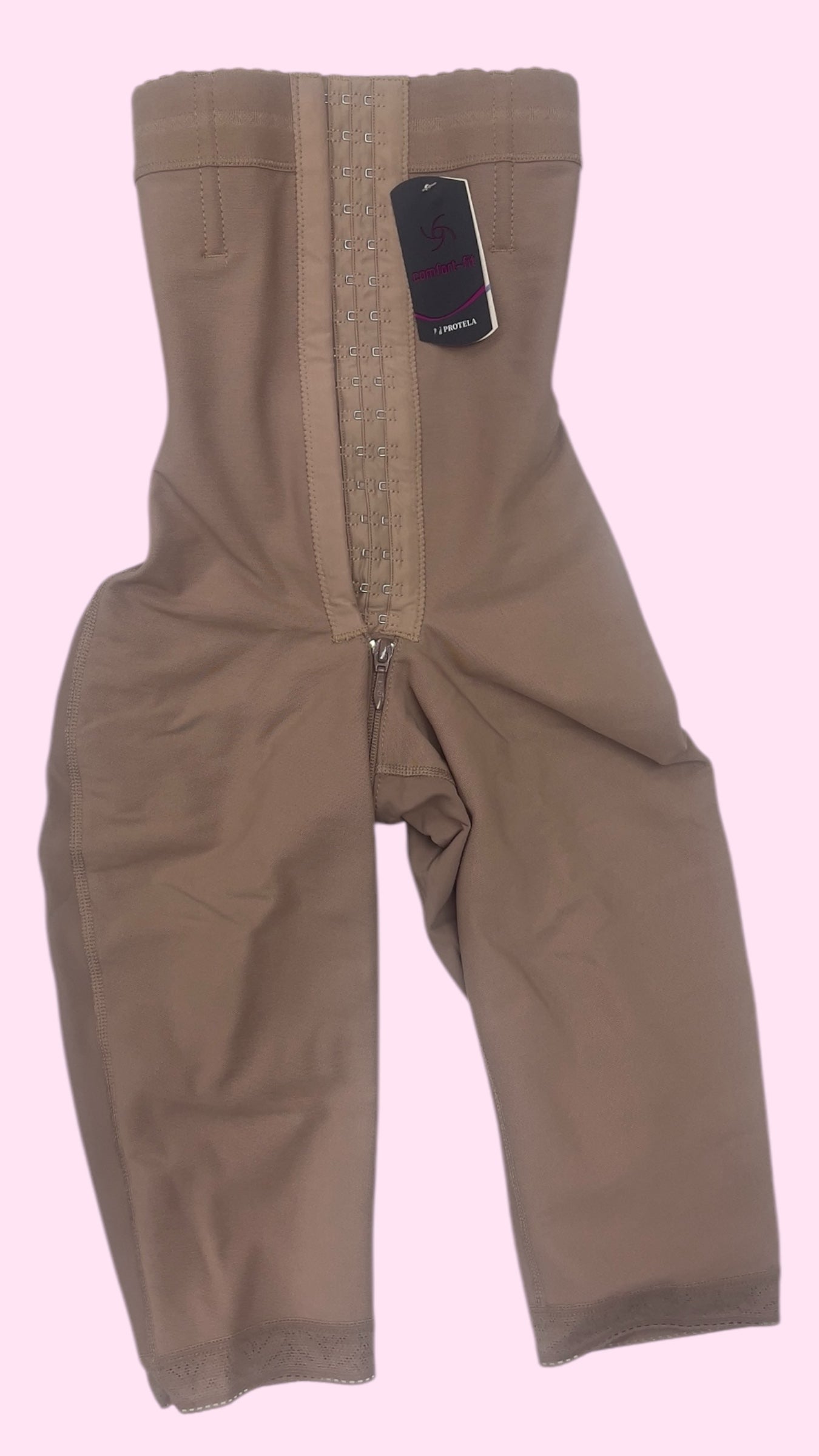 FB836L Long Strapless High Compression Knee-Length Shaper with Invisible Butt Lifter and Triple Hook Closure