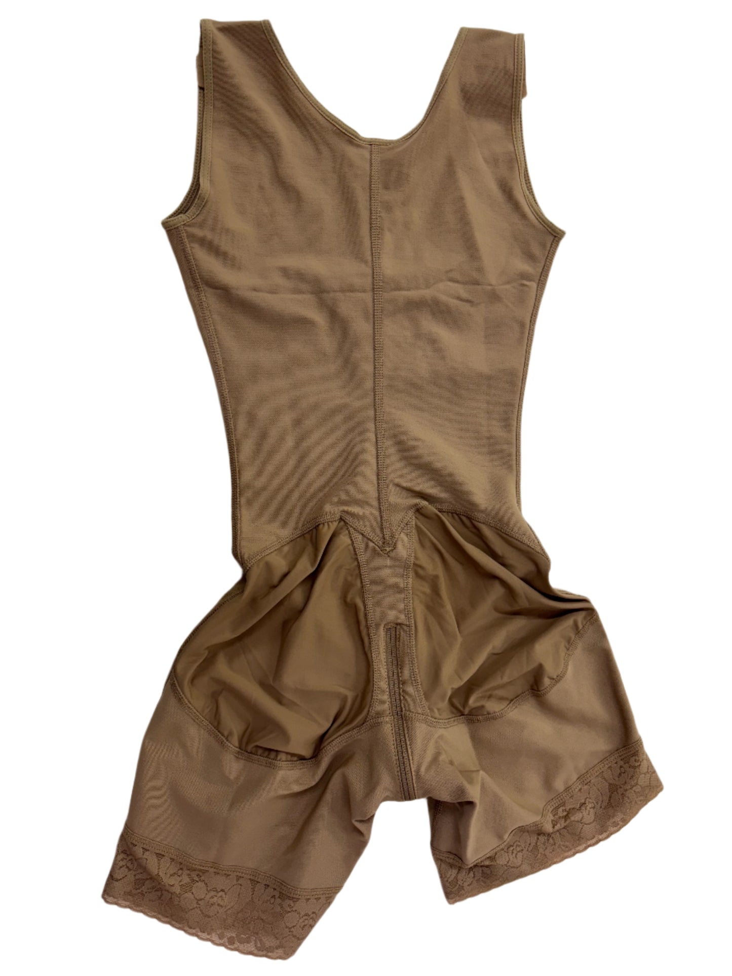 FB842 Mid-Thigh Compression Shaping Garment with Zipper Closure