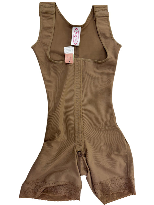 FB842 Mid-Thigh Compression Shaping Garment with Zipper Closure