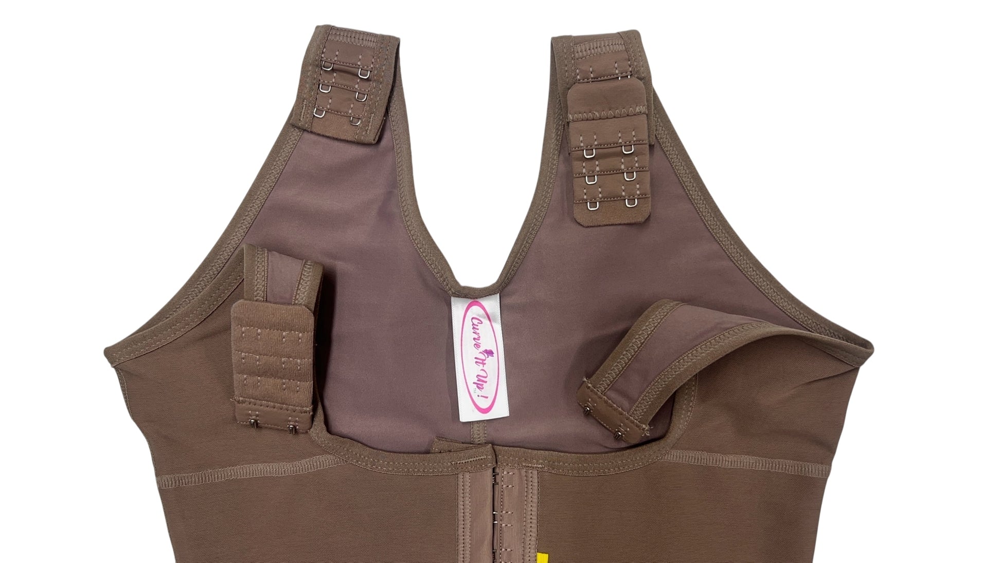 FB724-1zp Short Style High Compression Garment with Thick Straps and Triple Hook Closure - Bonita Shape