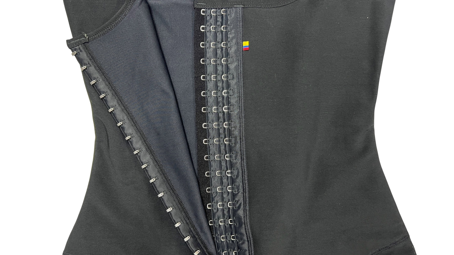 FB724-2zp Faja Short Style High Compression Garment with Thin Adjustable Straps and Triple Hook Closure - Bonita Shape