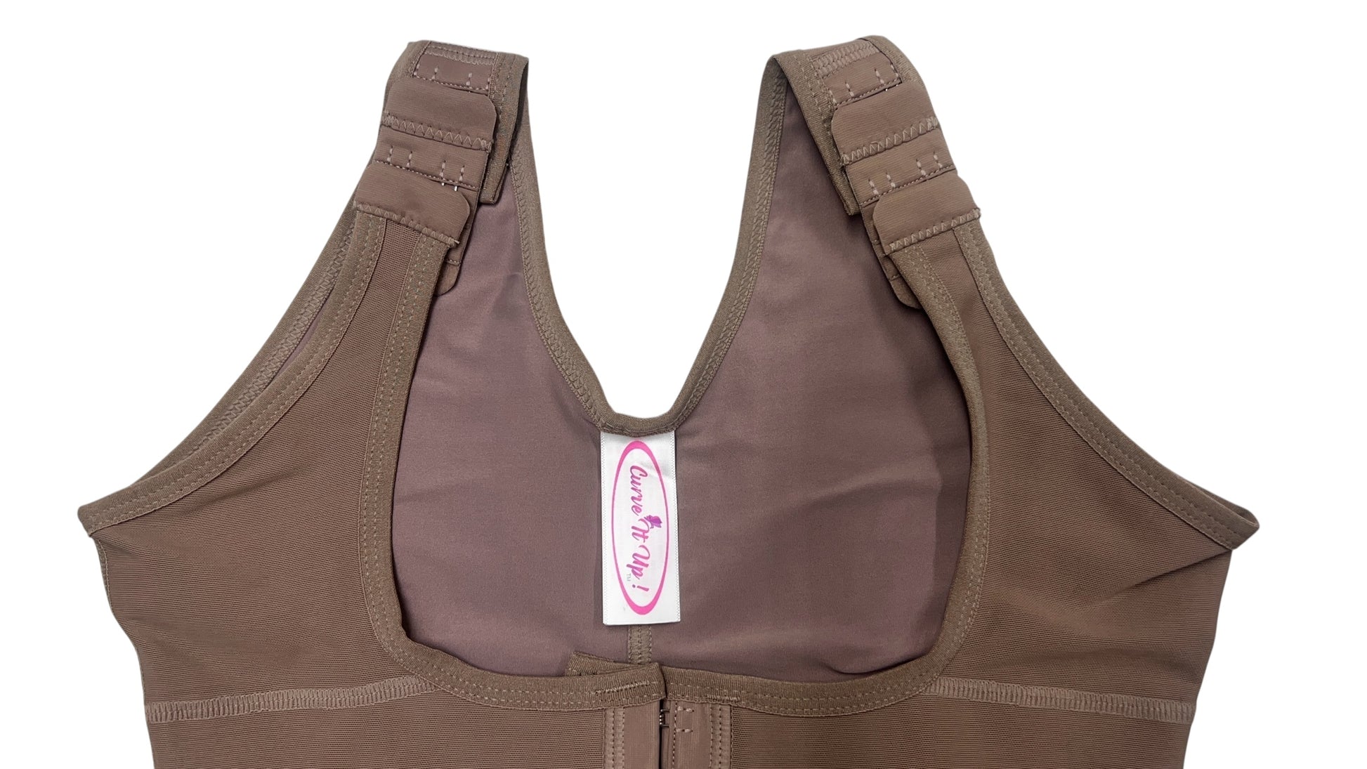 FB724-1zp Short Style High Compression Garment with Thick Straps and Triple Hook Closure - Bonita Shape