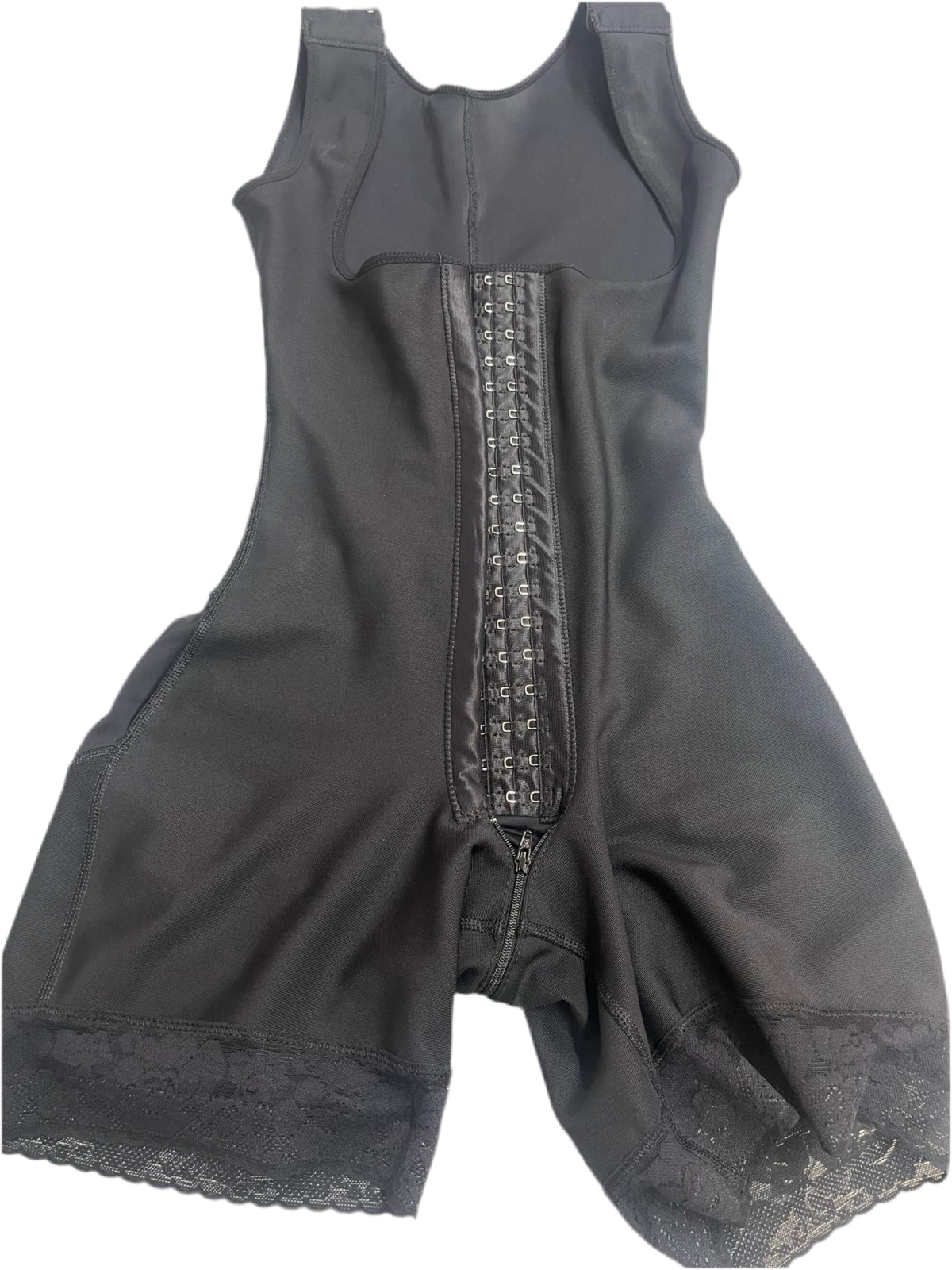 FB842 Mid-Thigh Compression Shaping Garment with Zipper Closure