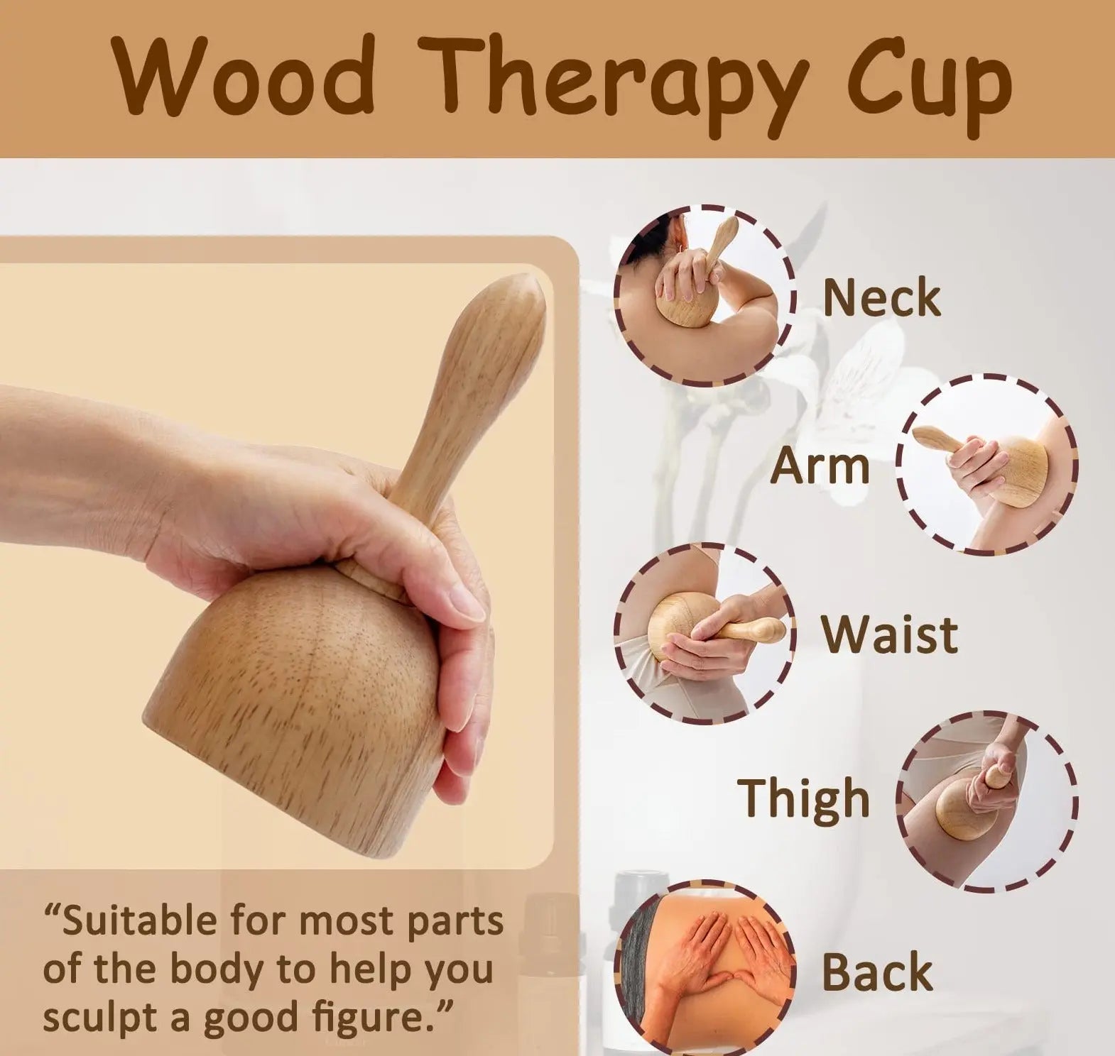 Wooden Therapy Massage Cup Bonita Shape