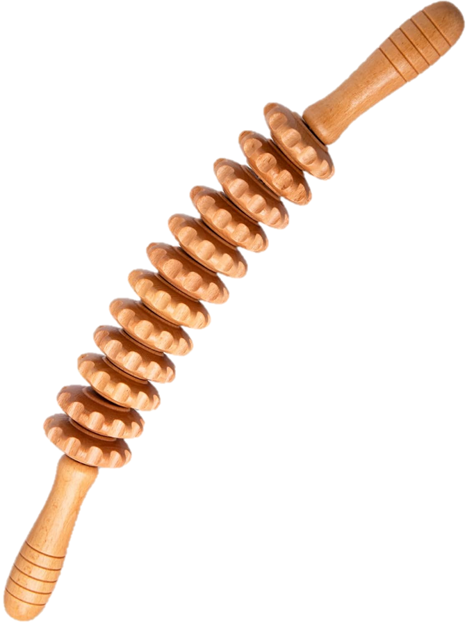 Wood Twelve-Wheel Massager