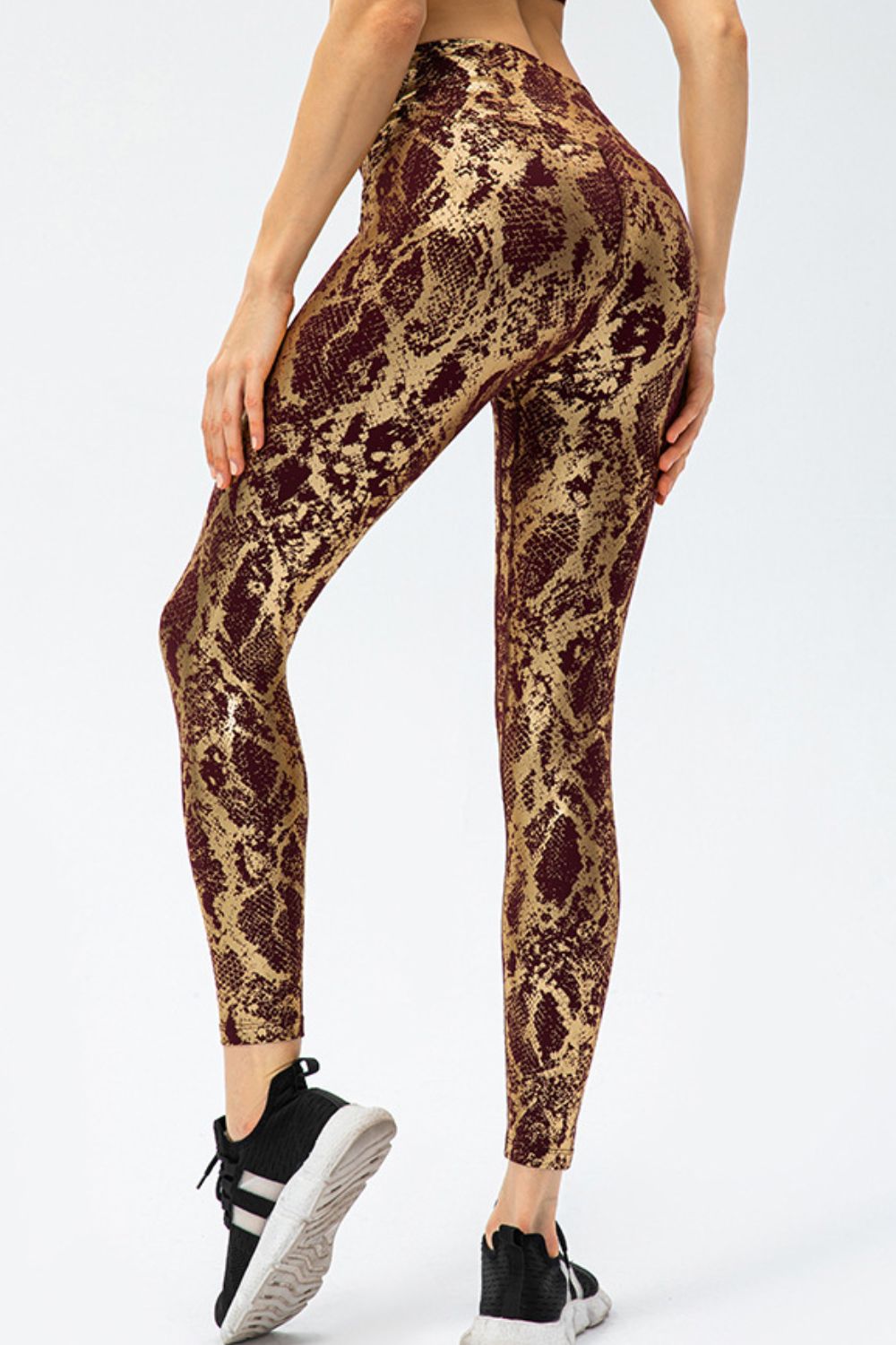 Animal Print Slim Fit Wide Waistband Long Sports Pants - Bonita Shape