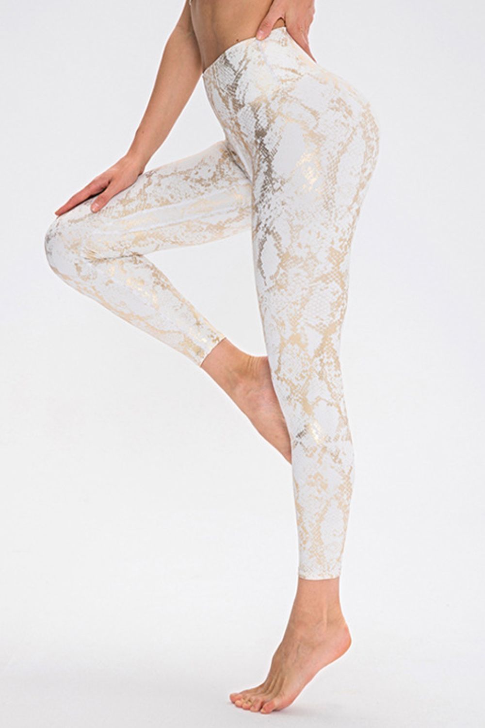 Animal Print Slim Fit Wide Waistband Long Sports Pants - Bonita Shape