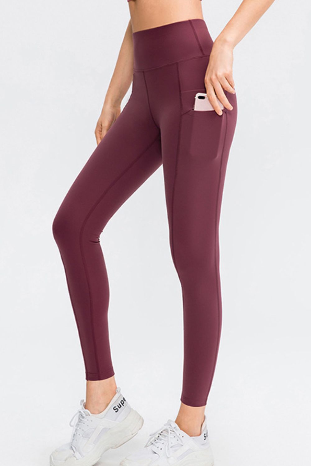Wide Waistband Slim Fit Long Sports Pants with Pocket Trendsi