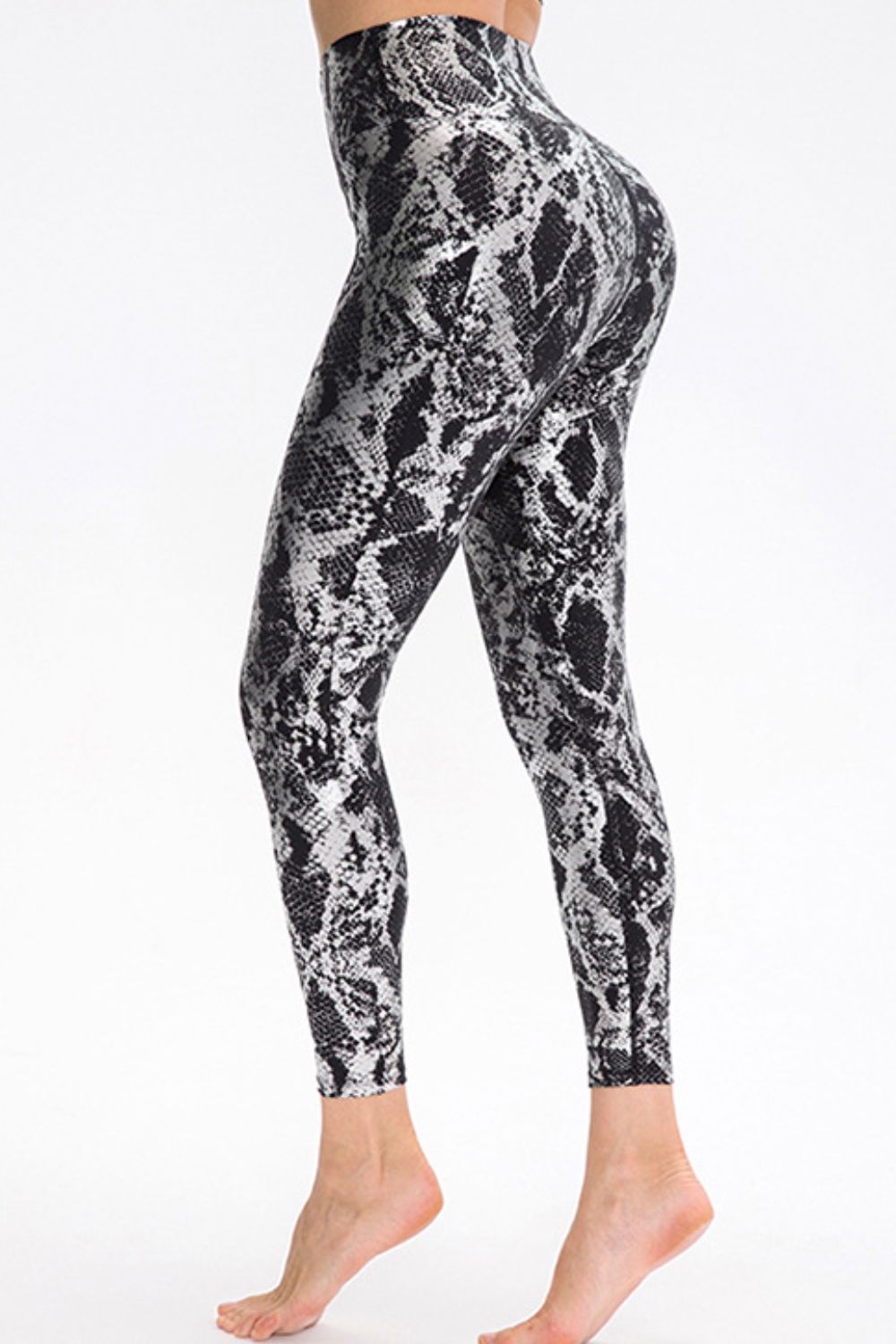 Animal Print Slim Fit Wide Waistband Long Sports Pants - Bonita Shape