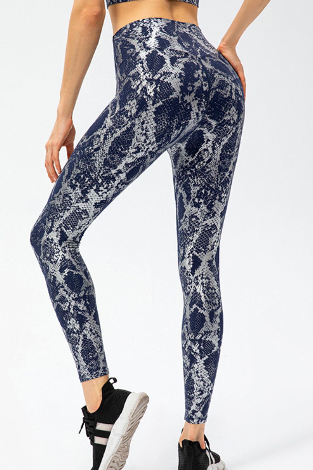 Animal Print Slim Fit Wide Waistband Long Sports Pants - Bonita Shape