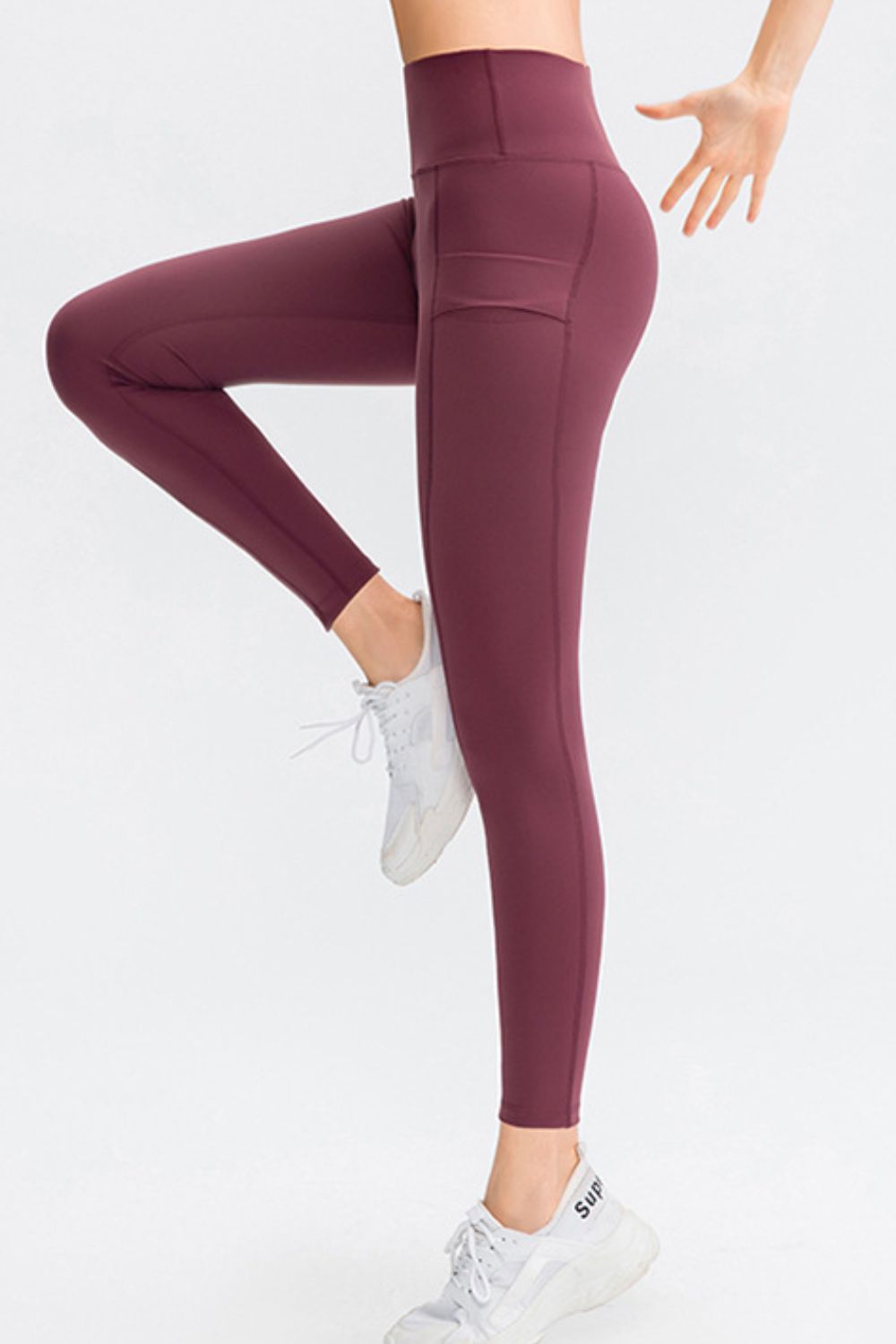Wide Waistband Slim Fit Long Sports Pants with Pocket Trendsi