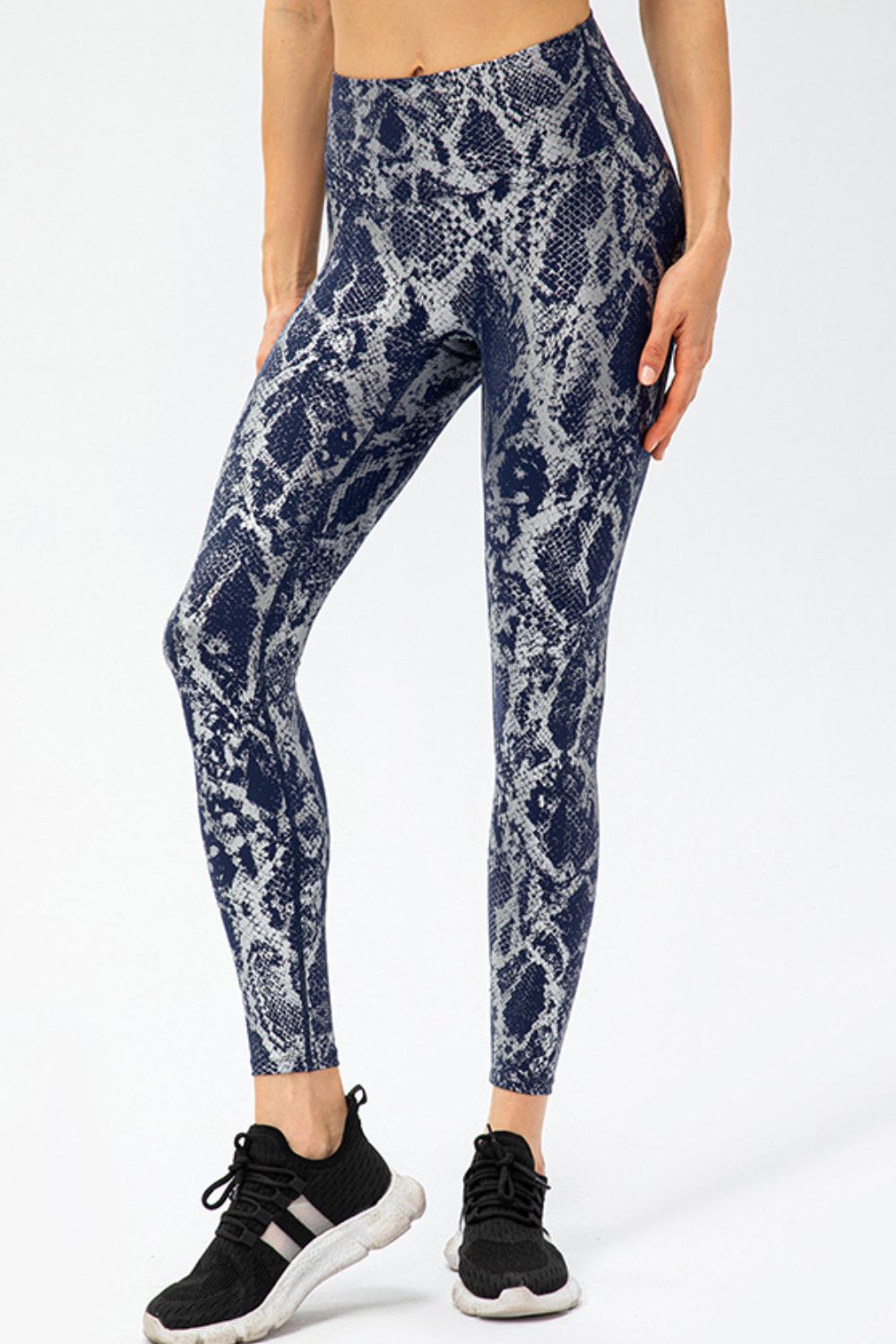Animal Print Slim Fit Wide Waistband Long Sports Pants - Bonita Shape