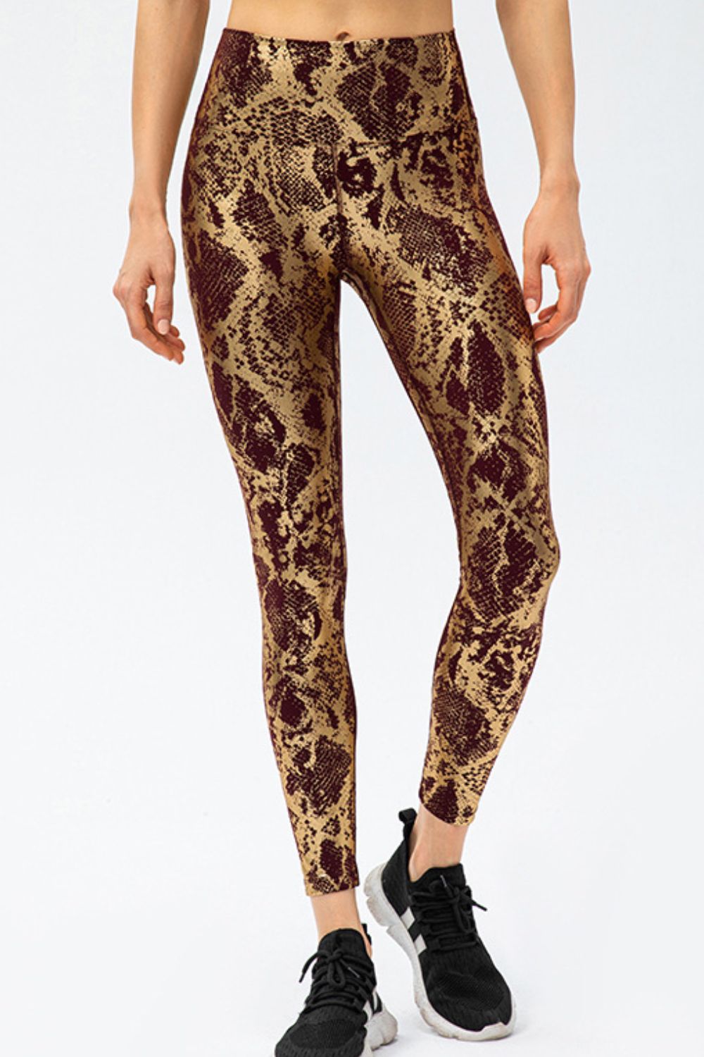 Animal Print Slim Fit Wide Waistband Long Sports Pants - Bonita Shape