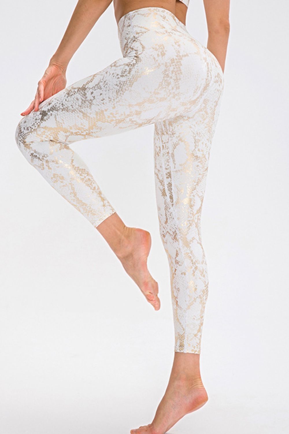 Animal Print Slim Fit Wide Waistband Long Sports Pants - Bonita Shape