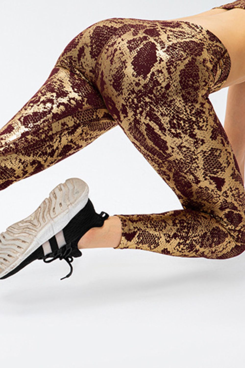 Animal Print Slim Fit Wide Waistband Long Sports Pants - Bonita Shape