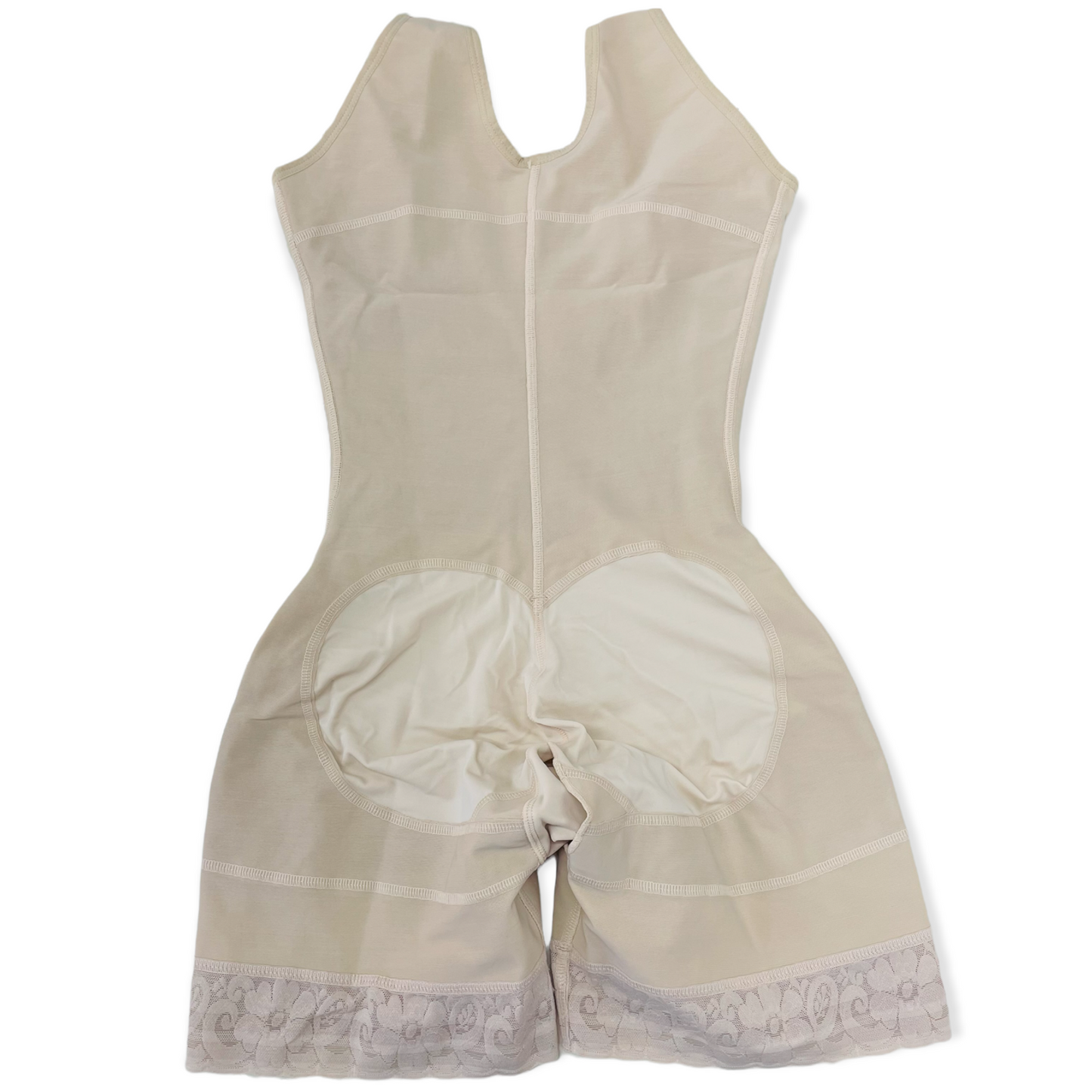 FB724-1zp Short Style High Compression Garment with Thick Straps and Triple Hook Closure - Bonita Shape