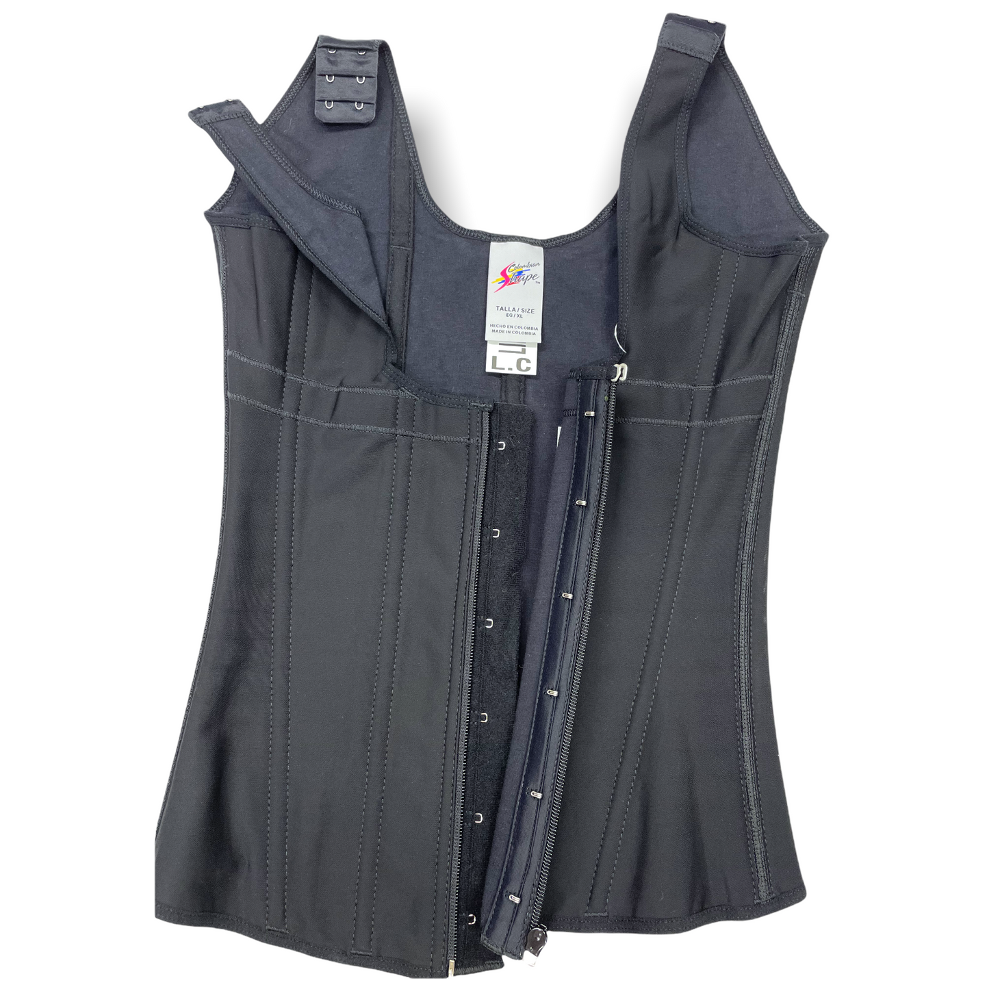CS636 POWERNET-SUPER COMPRESSION VEST FRON ZIPPER AND HOOKS - Bonita Shape