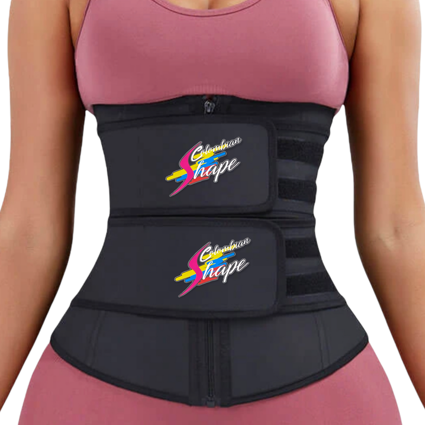 Double belt With Hooks Latex fitness waist trainer - Bonita Shape