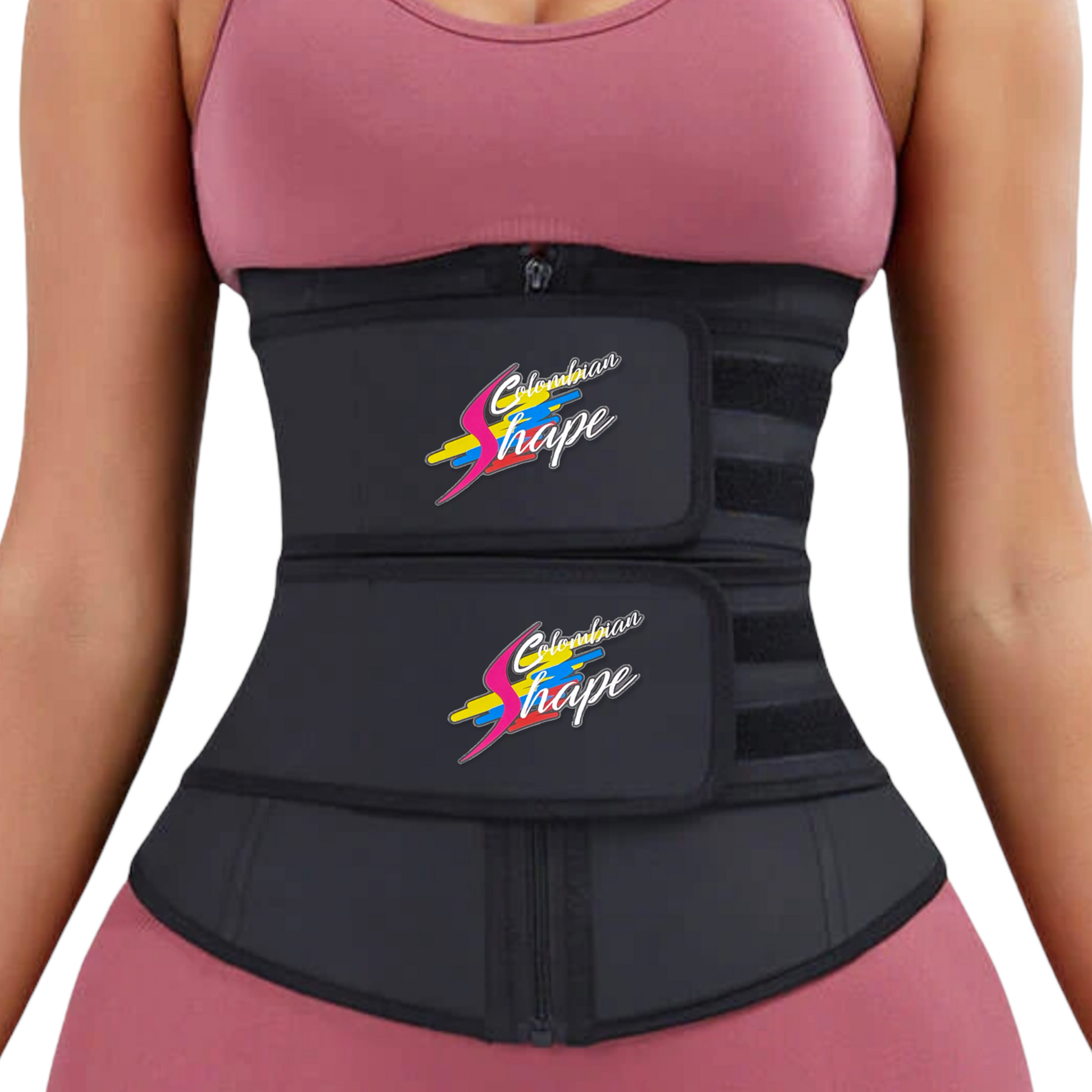 Double belt With Hooks Latex fitness waist trainer - Bonita Shape