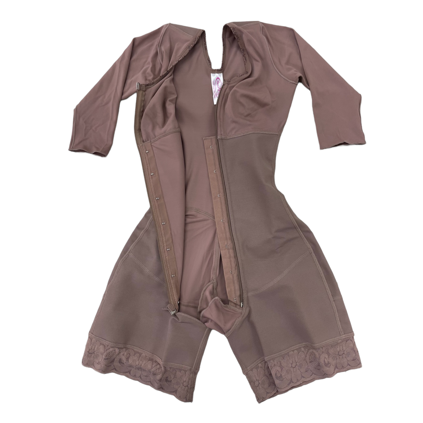 FB723 SHORT STYLE FULL BODY FAJA ARMS & BRA FRONTAL ZIPPER - Bonita Shape