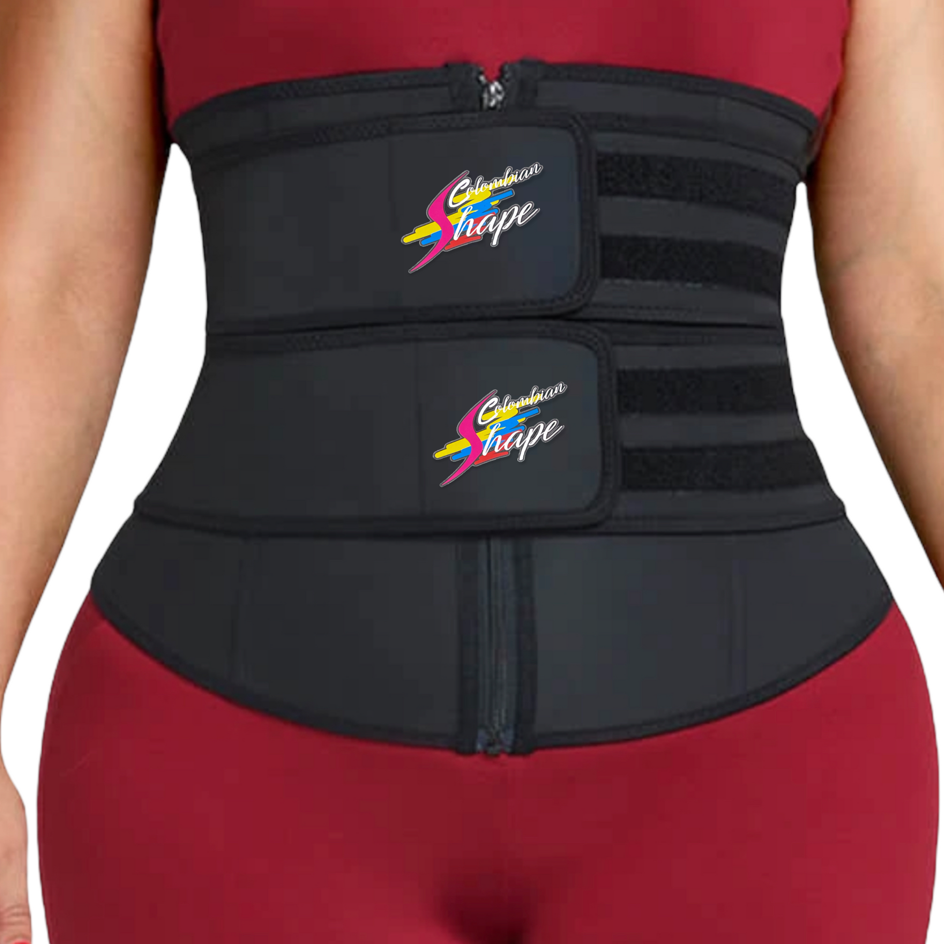 Double belt With Hooks Latex fitness waist trainer - Bonita Shape
