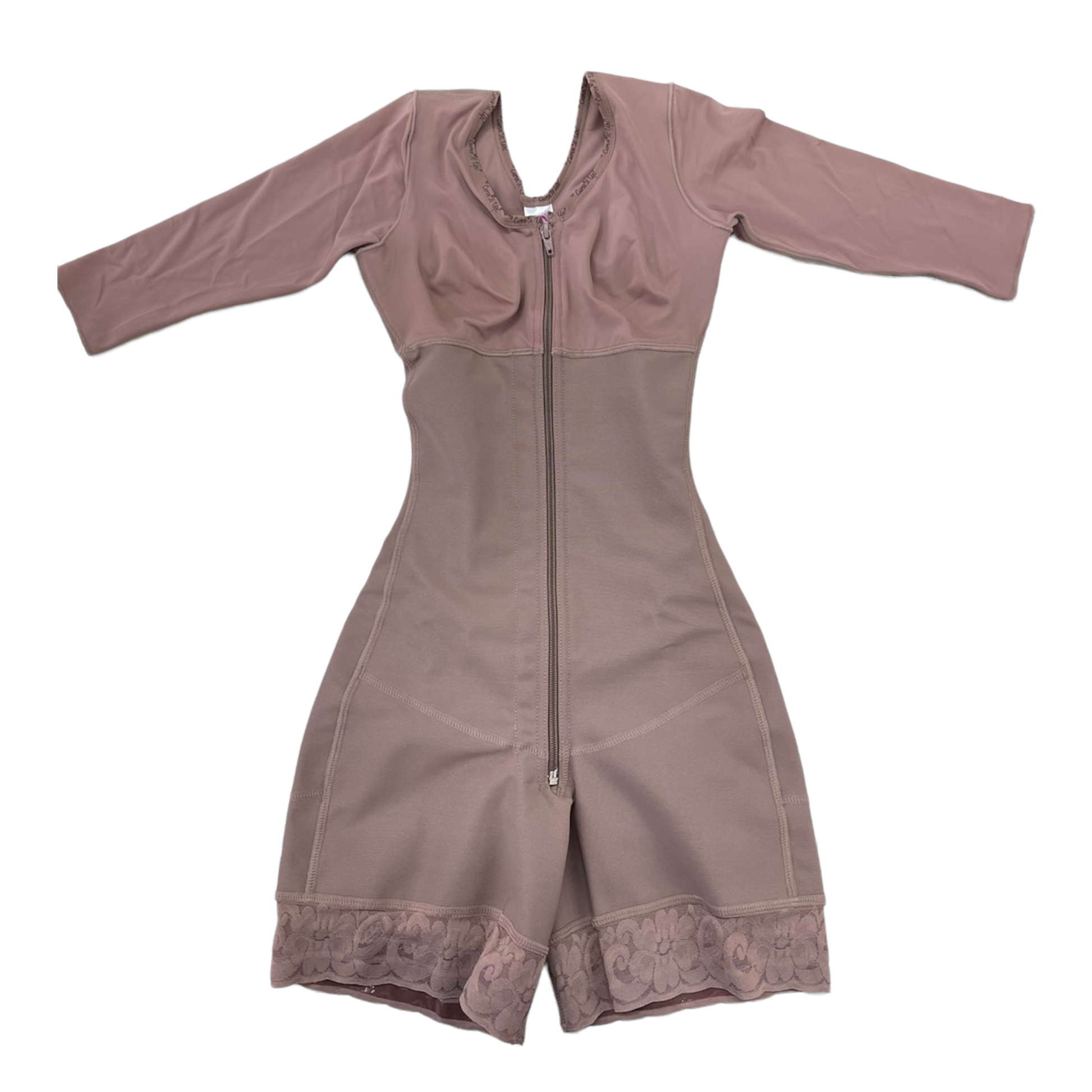 FB723 SHORT STYLE FULL BODY FAJA ARMS & BRA FRONTAL ZIPPER - Bonita Shape