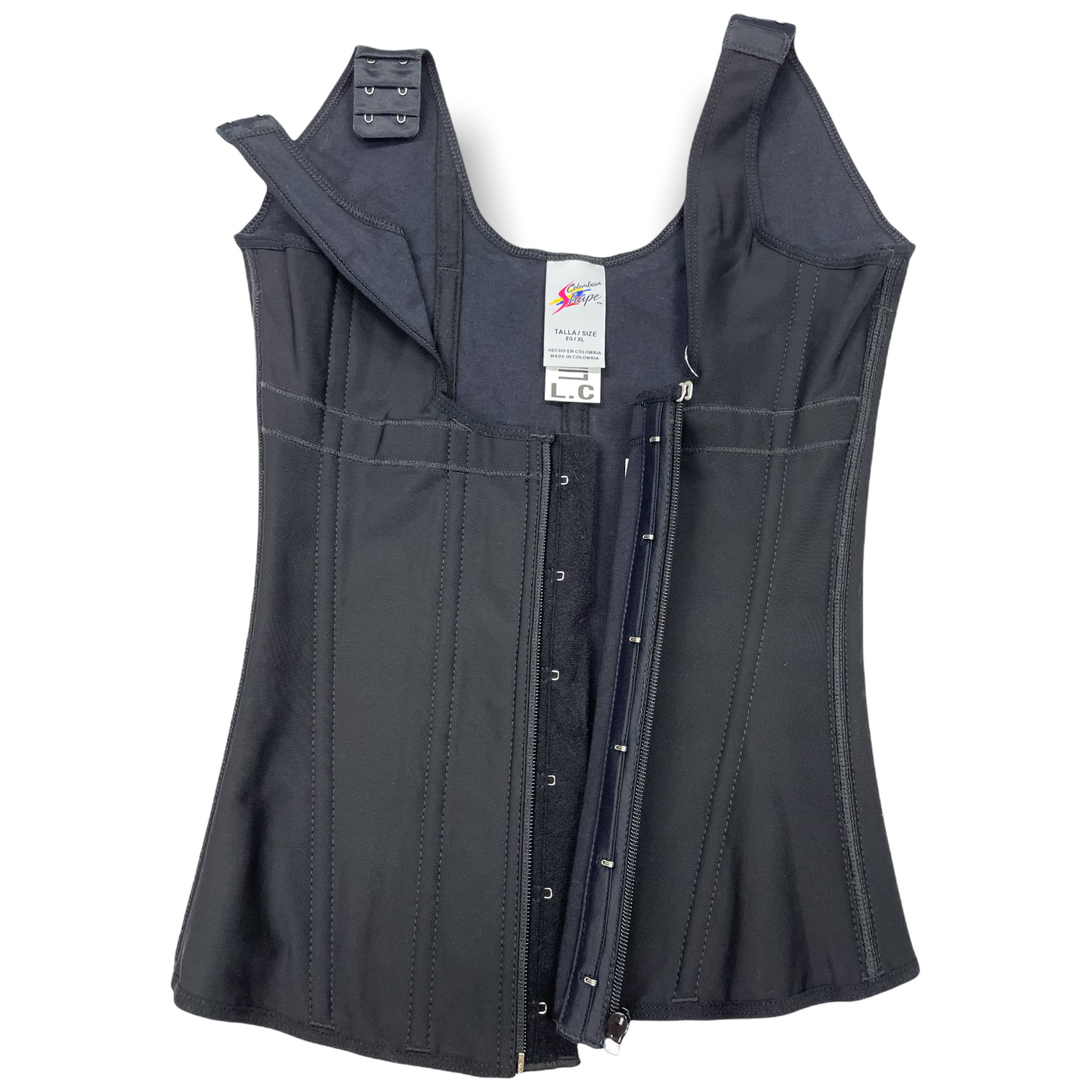 CS636 POWERNET-SUPER COMPRESSION VEST FRON ZIPPER AND HOOKS - Bonita Shape