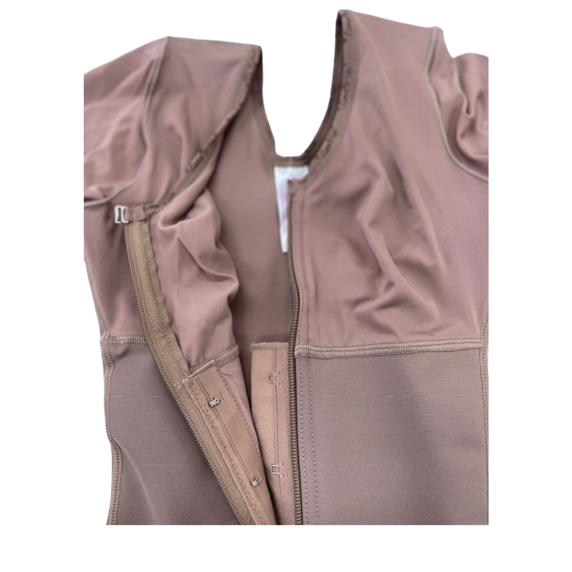 FB723 SHORT STYLE FULL BODY FAJA ARMS & BRA FRONTAL ZIPPER - Bonita Shape