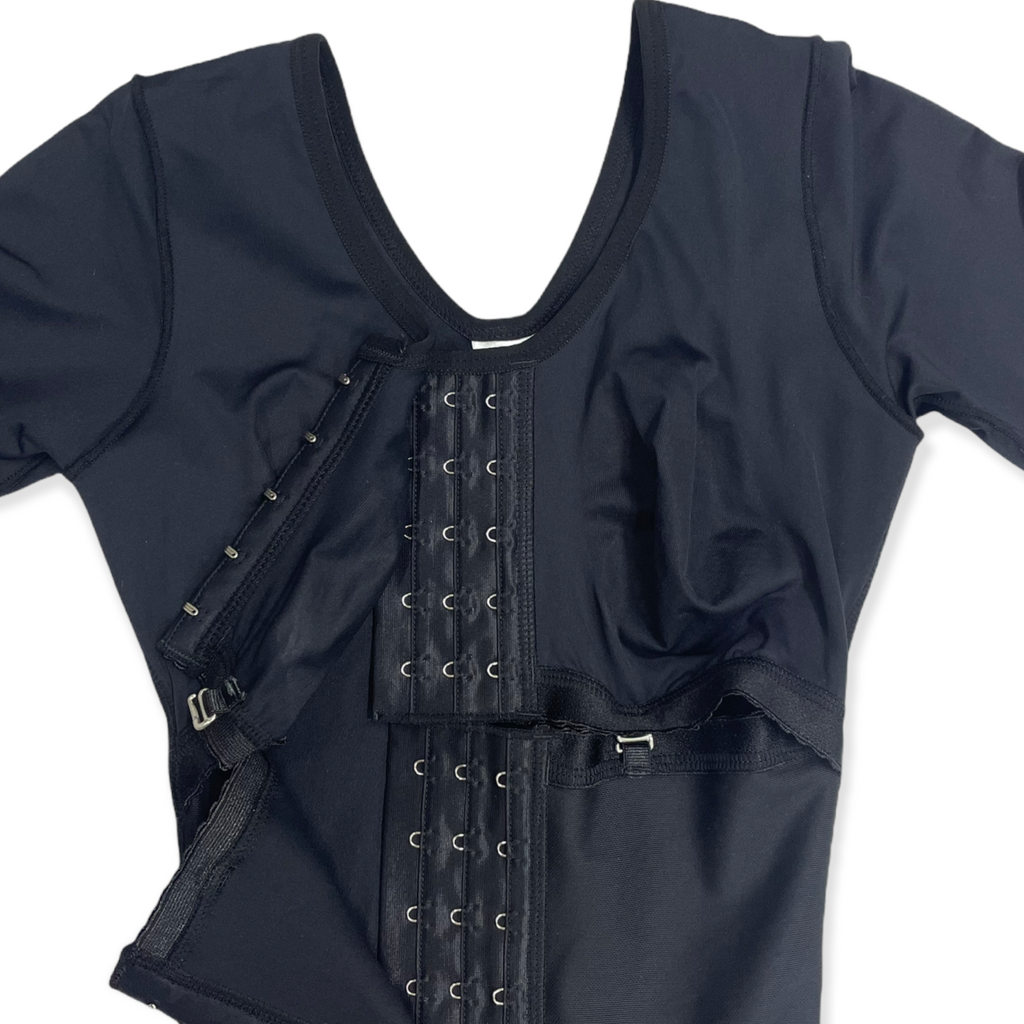 FB717 Full Body Shaping Garment with 3 Hooks, Built-in Bra & Sleeves