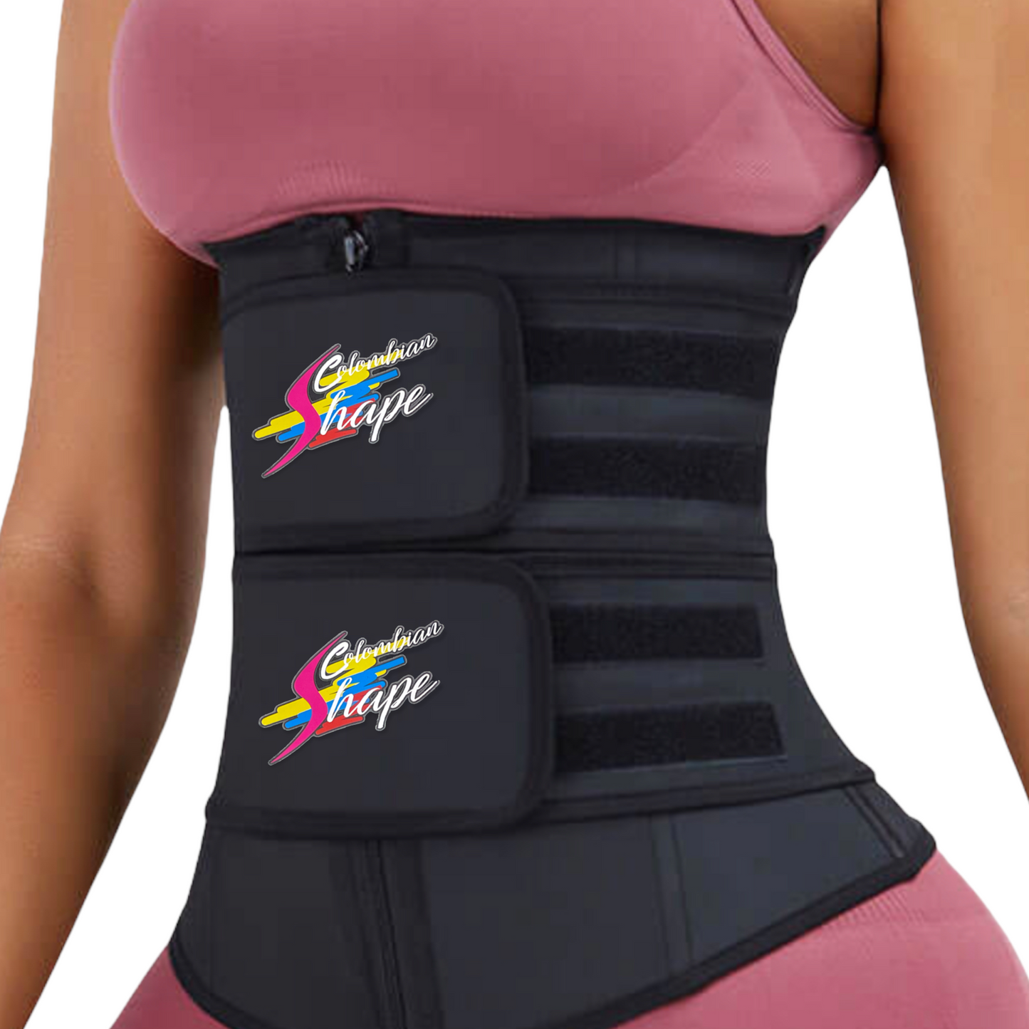 Double belt With Hooks Latex fitness waist trainer - Bonita Shape