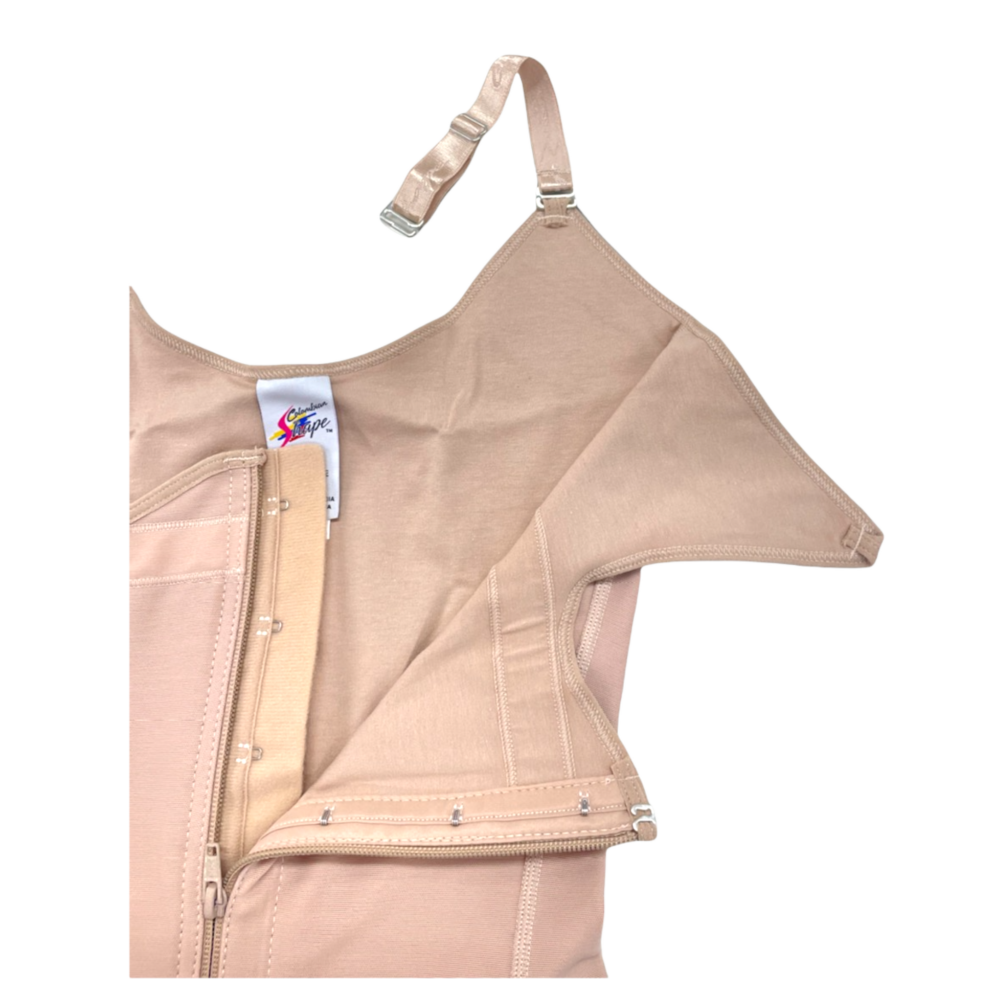 CS626 FAJA LONG WITH THIN STRAP WITH FRONTAL ZIPPER - Bonita Shape