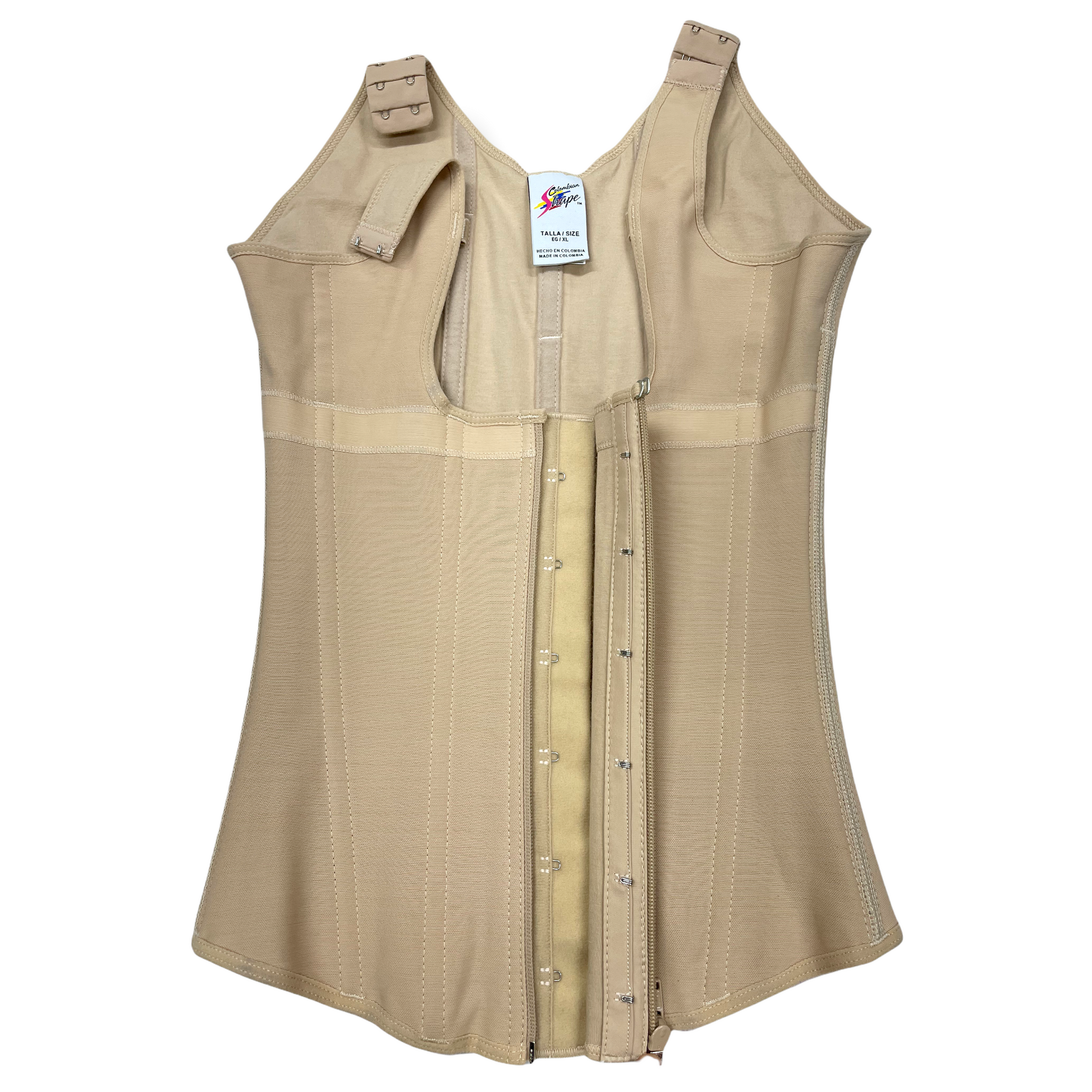CS636 POWERNET-SUPER COMPRESSION VEST FRON ZIPPER AND HOOKS - Bonita Shape