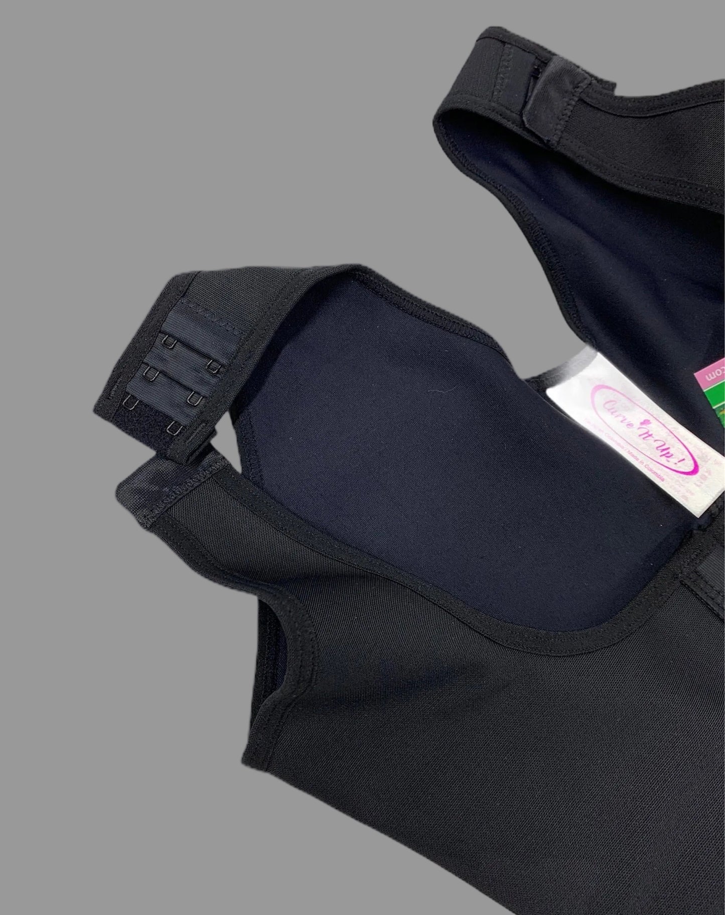 FB724-1zp Short Style High Compression Garment with Thick Straps and Triple Hook Closure - Bonita Shape