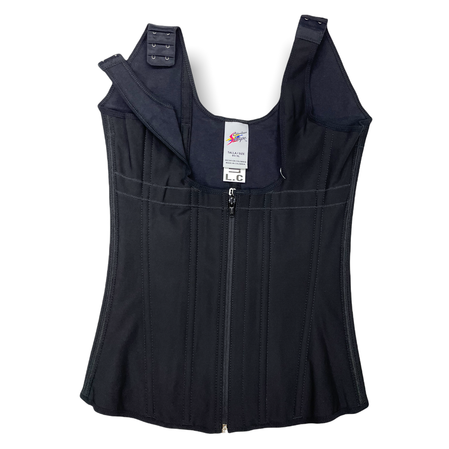 CS636 POWERNET-SUPER COMPRESSION VEST FRON ZIPPER AND HOOKS - Bonita Shape