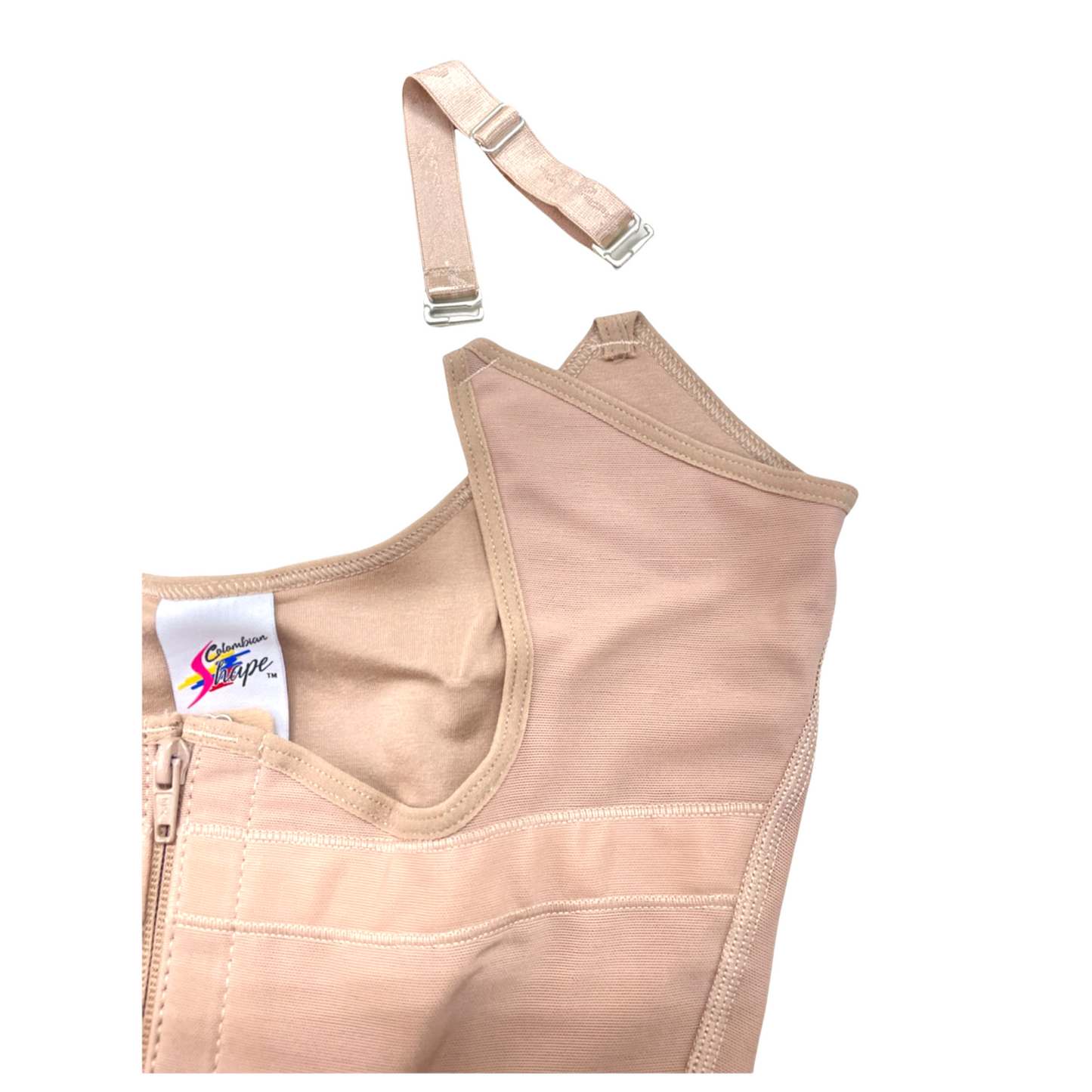 CS626 FAJA LONG WITH THIN STRAP WITH FRONTAL ZIPPER - Bonita Shape