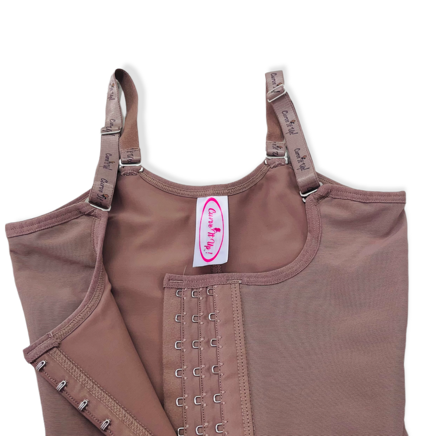 FB724-2zp Faja Short Style High Compression Garment with Thin Adjustable Straps and Triple Hook Closure - Bonita Shape