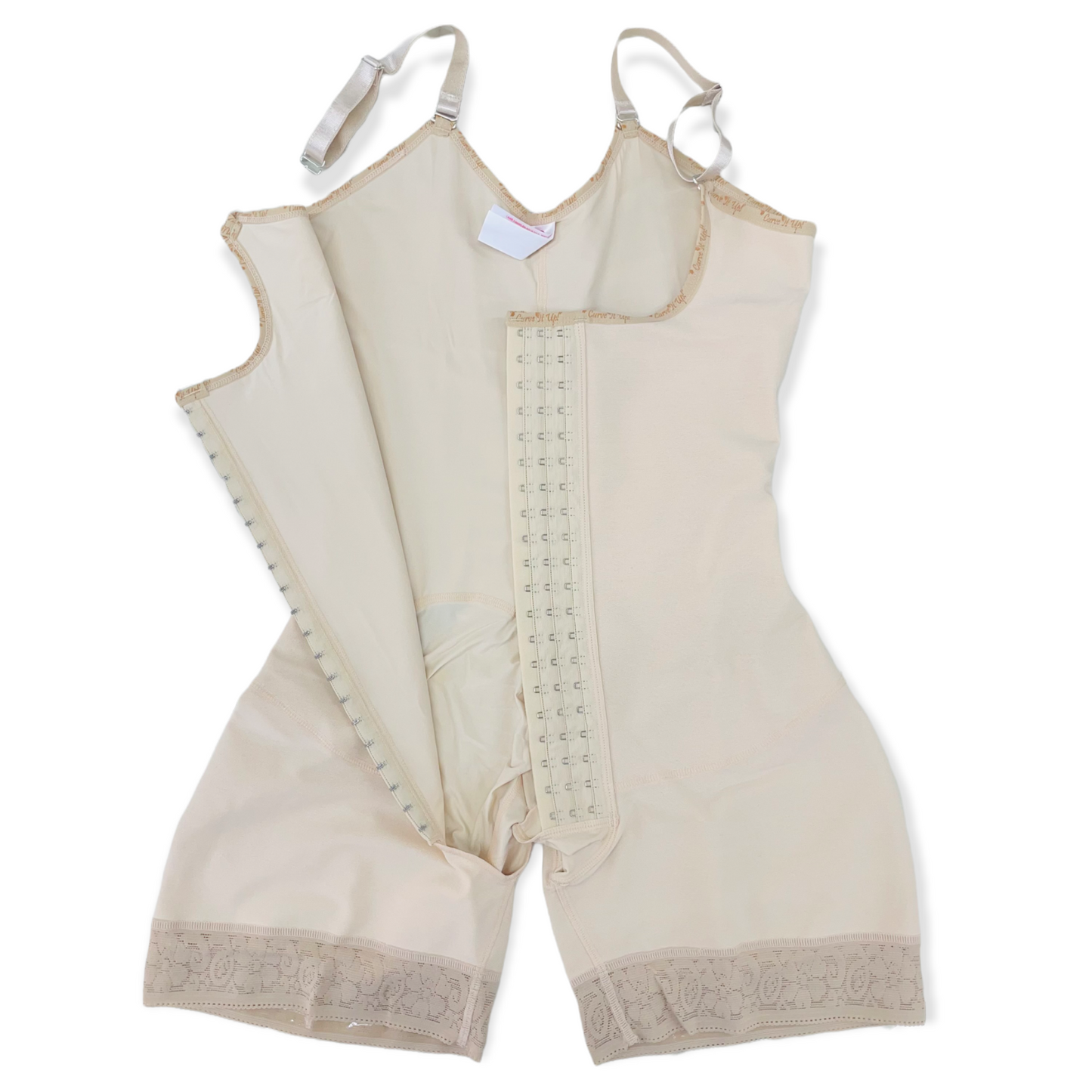 FB724-2zp Faja Short Style High Compression Garment with Thin Adjustable Straps and Triple Hook Closure - Bonita Shape